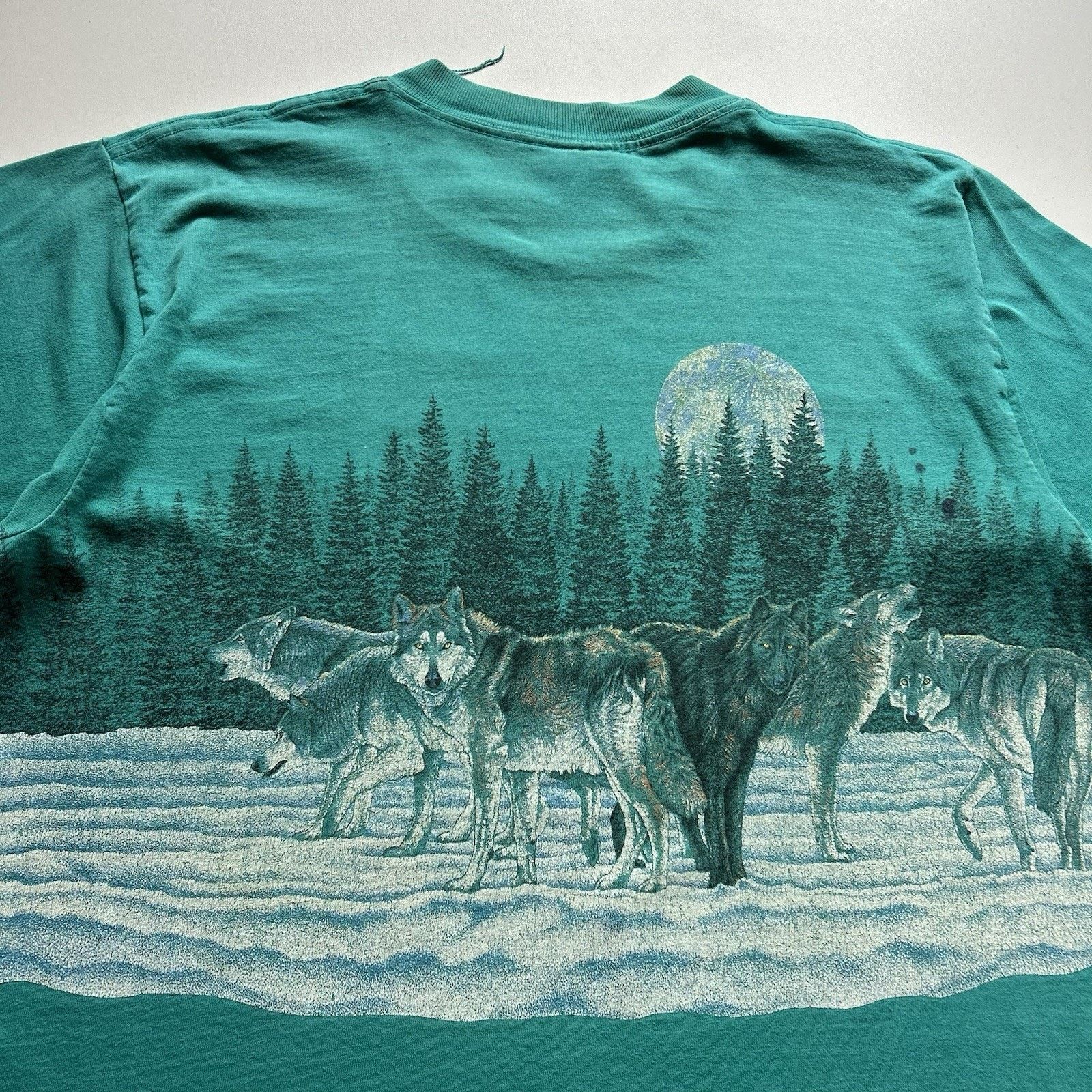 Vintage Vintage 90s Wolf Wildlife Animal Art T Shirt XL Oneita USA Size US XL / EU 56 / 4 - 4 Thumbnail