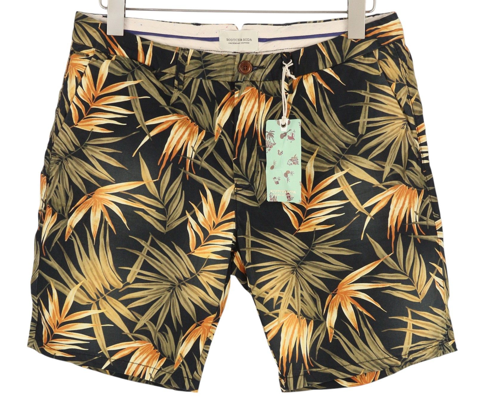Scotch & Soda W28 Chino Dark Leafs Patterned Zip Fly Logo 84162 Size US 28 / EU 44 - 1 Thumbnail
