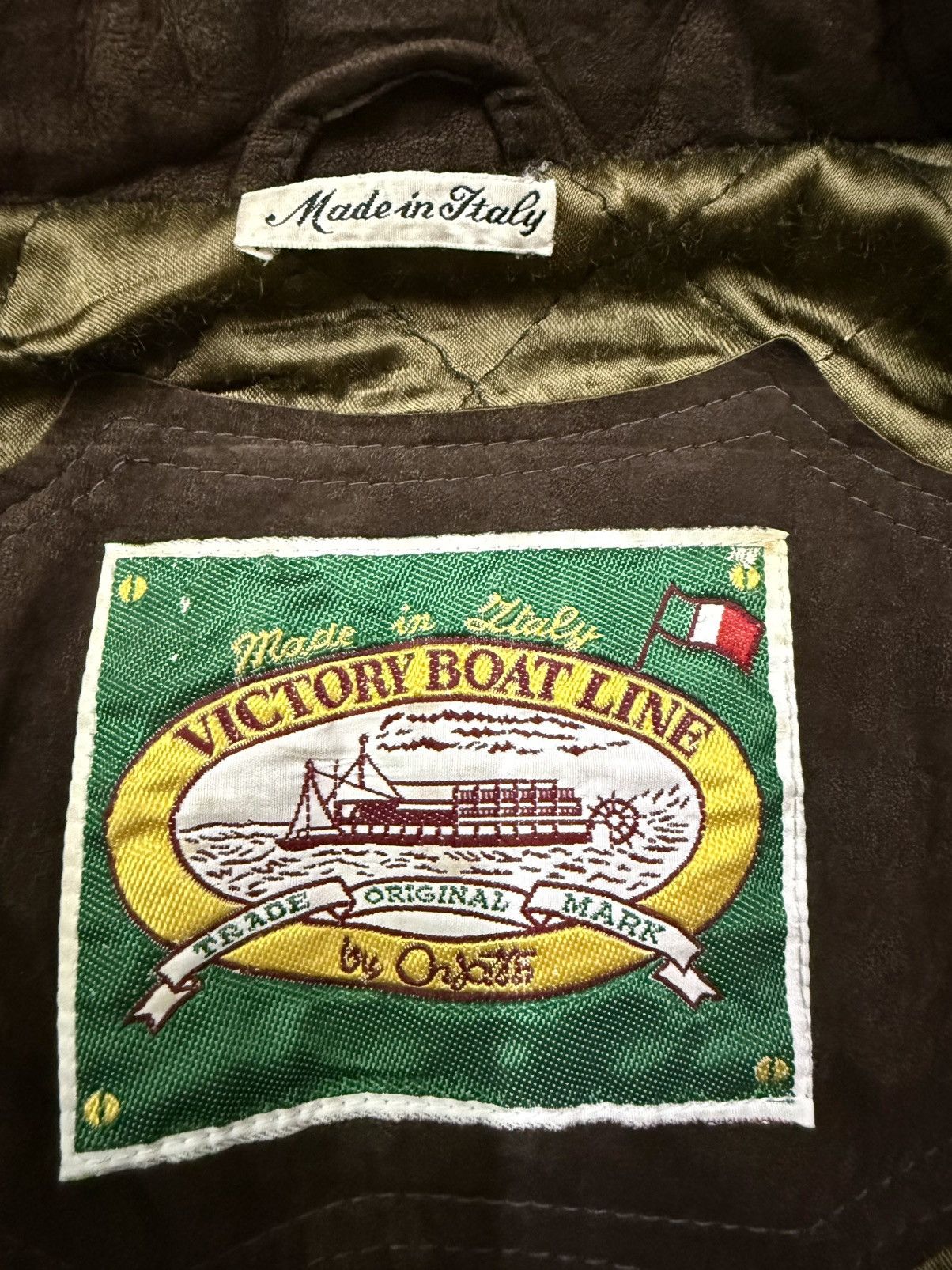 Vintage Vintage Victory Boat Line Suede Brown Jacket Wool lined Size US L / EU 52-54 / 3 - 8 Thumbnail