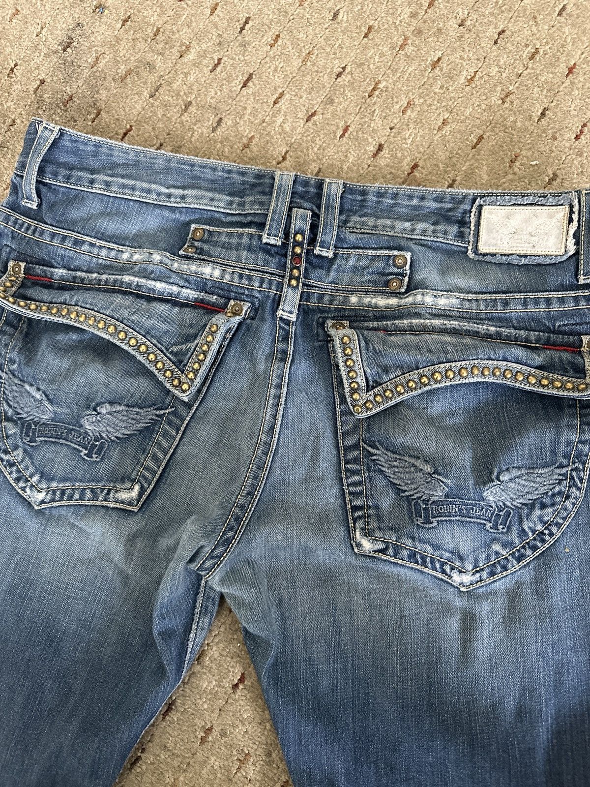 Robins Jeans Robins Jean Denim Studded Pockets Angel Wings | Grailed