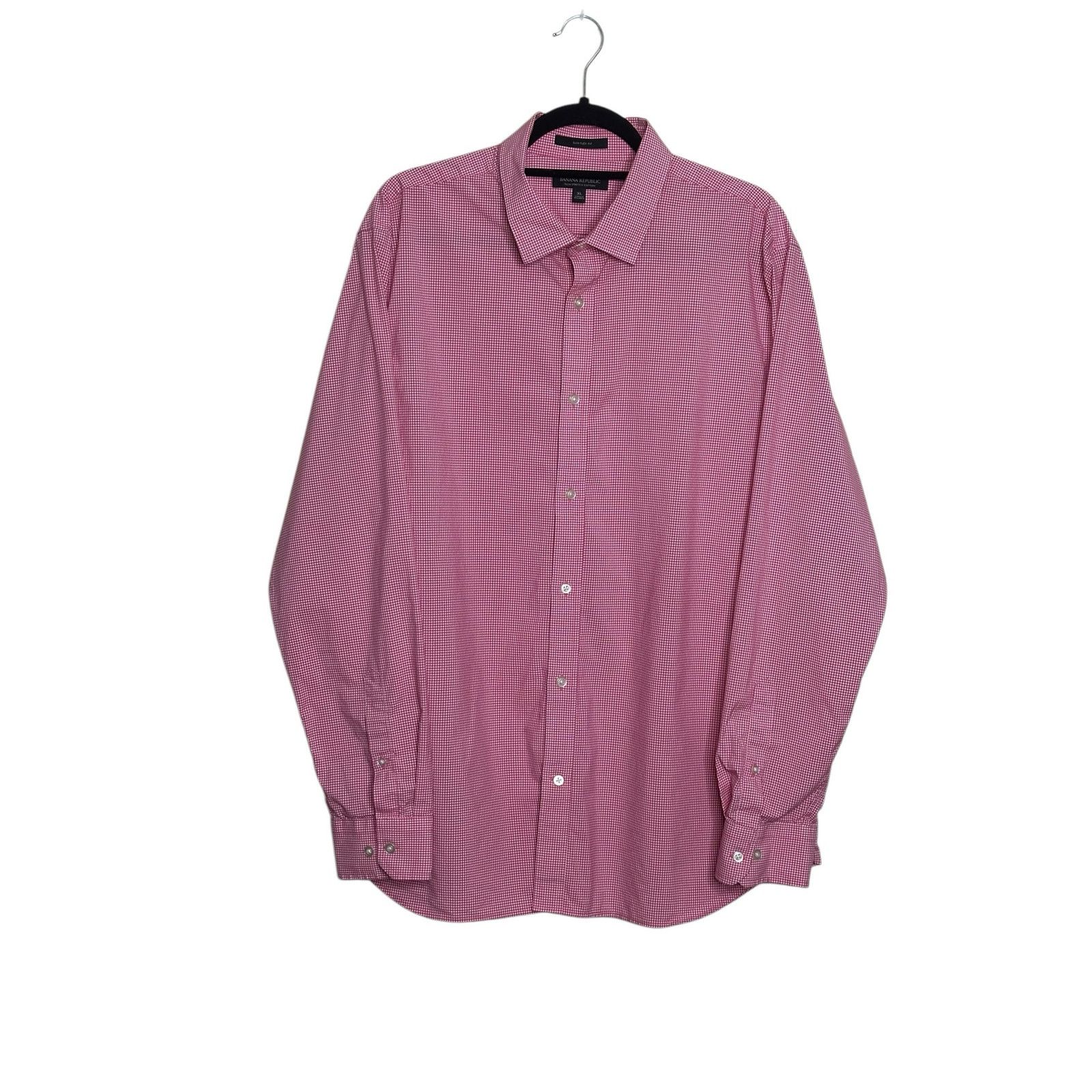 Banana Republic Banana Republic red gingham slim flex casual shirt size XL Size US XL / EU 56 / 4 - 7 Thumbnail
