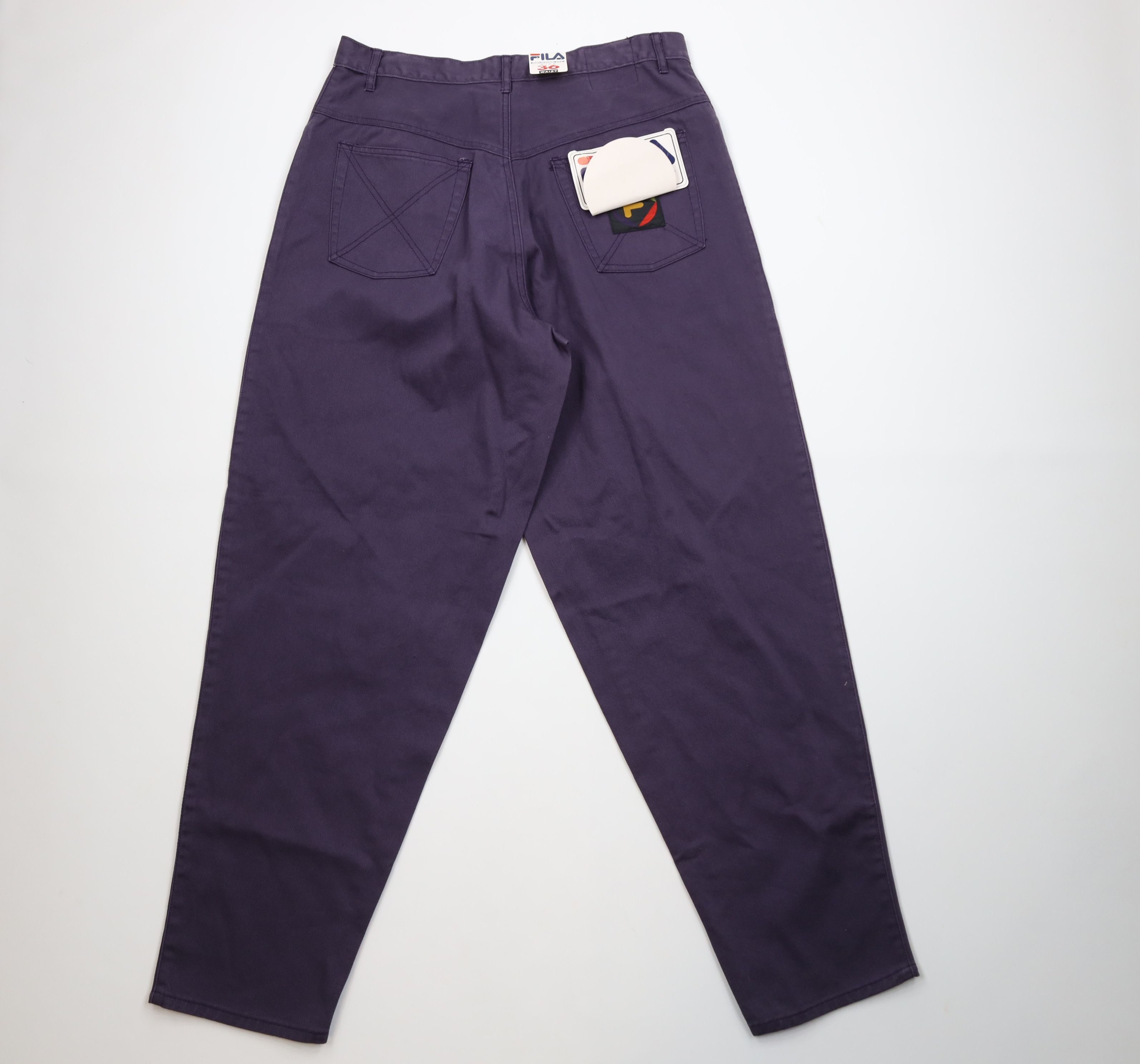 Fila Deadstock Vintage 90s Fila Baggy Skateboard Jeans Purple Size US 36 / EU 52 - 9 Thumbnail