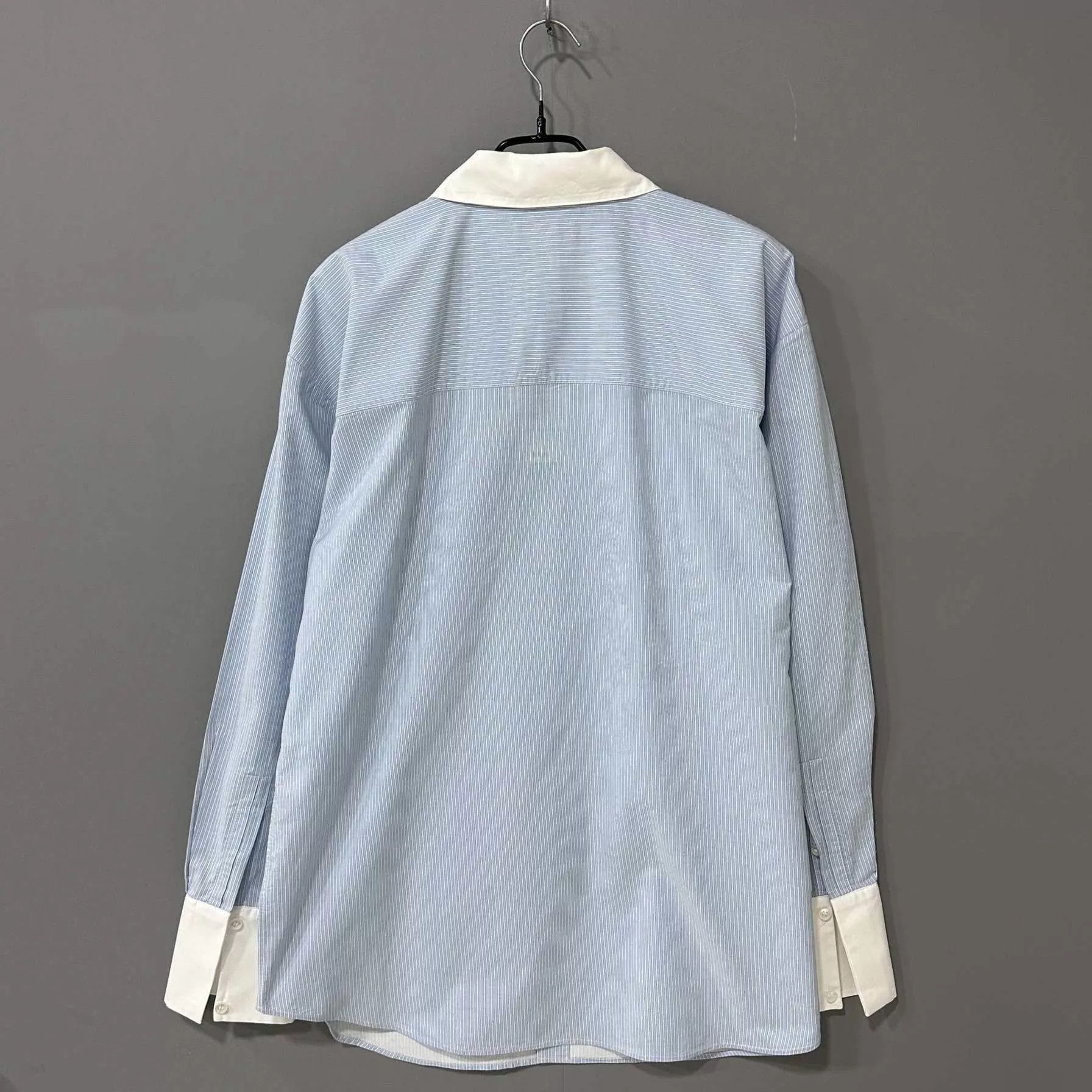 Saint Laurent Paris SLP blue stripe paneled shirt 40 new with tags Size S / US 4 / IT 40 - 3 Thumbnail
