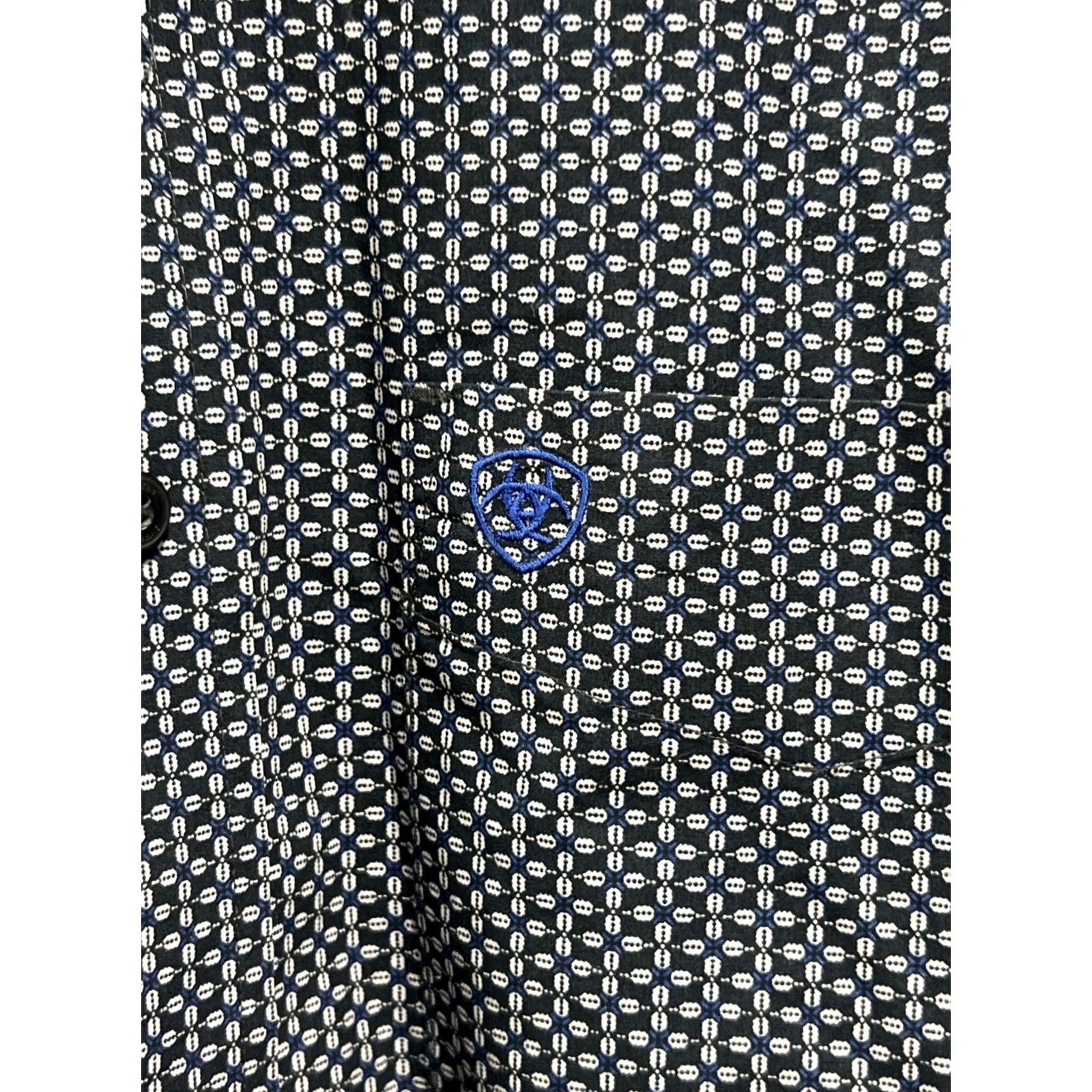 Ariat Ariat Women’s Small Navy Geometric Print Western Button Front Shirt Long Sleeve Size S / US 4 / IT 40 - 6 Thumbnail