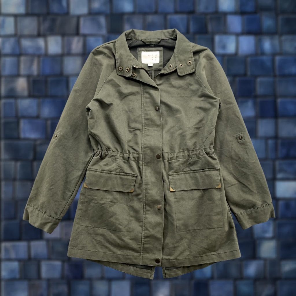 Vintage A New Day Jacket Green Full Zip Roll Tab Snap Up Sleeve Cinch Waist SZ S Womens Front Full Zip Jacket Green Cinch Waist Snaps 90s? Size S / US 4 / IT 40 - 1 Thumbnail