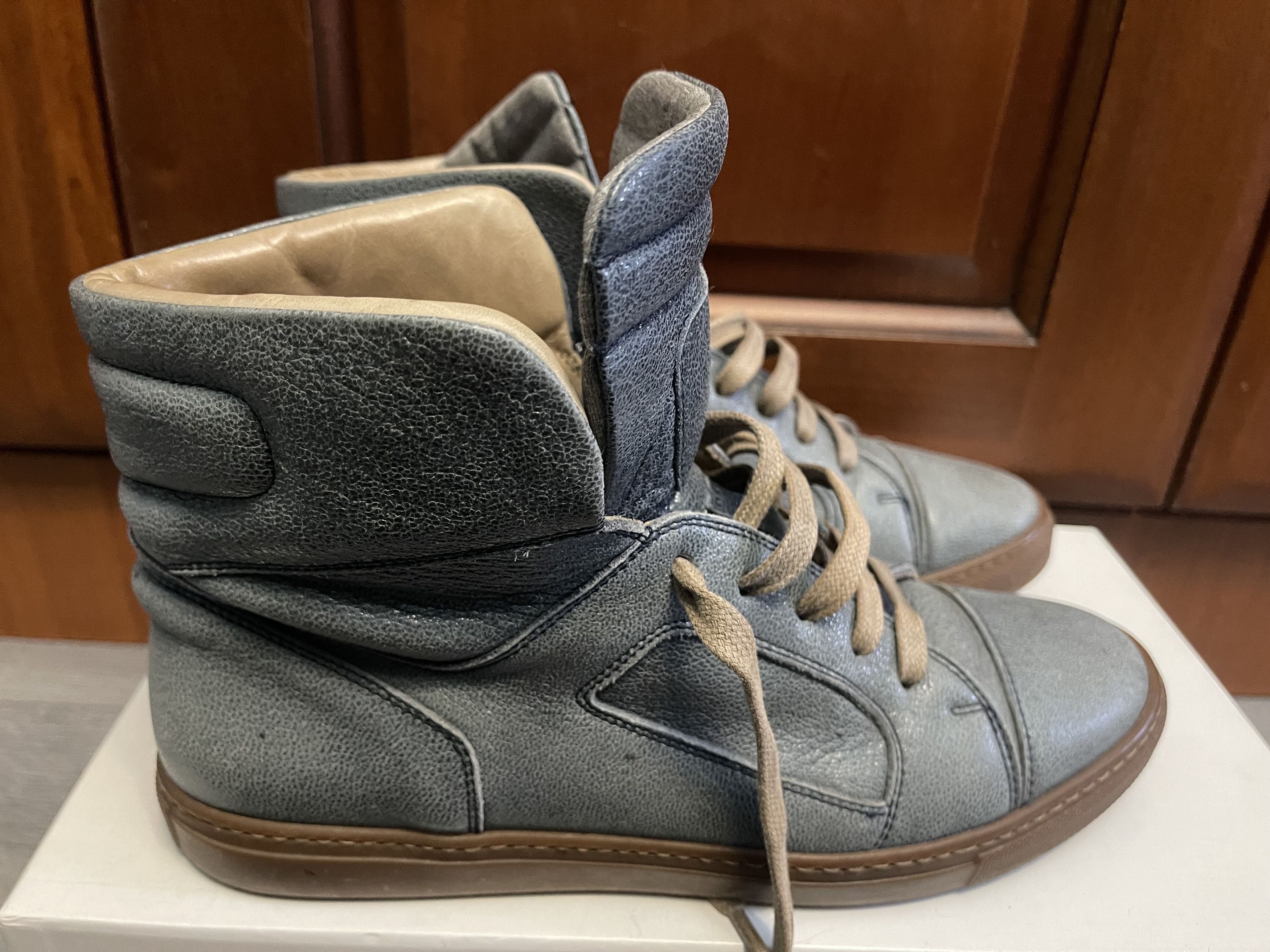 Brunello Cucinelli Brunello Cucinelli hi-tops leather shoes Size US 6.5 / EU 39-40 - 10 Thumbnail
