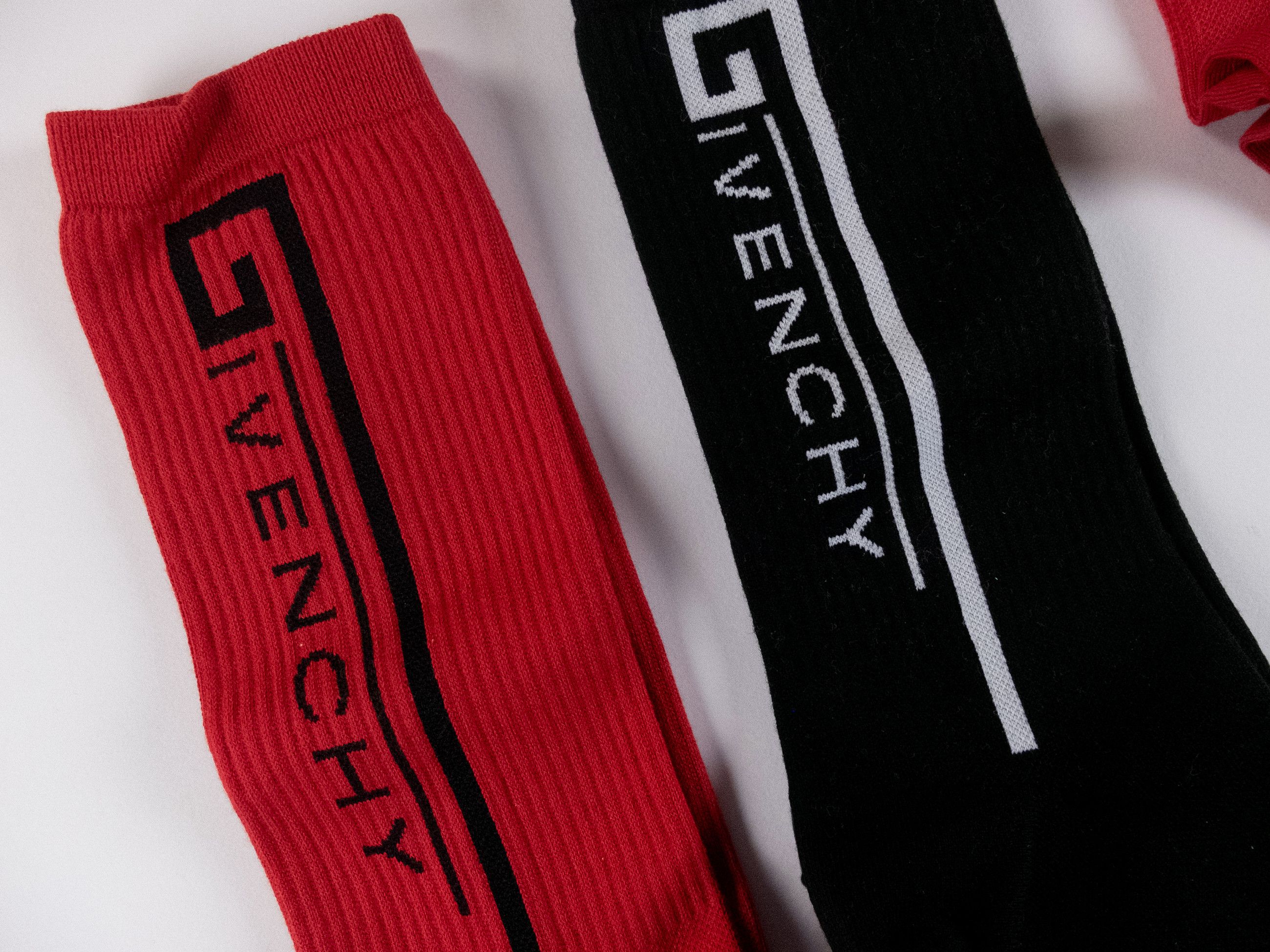 Givenchy GIVENCHY 3 pairs red black crew socks 10 - 13 US / 43 - 46 Size ONE SIZE - 2 Thumbnail