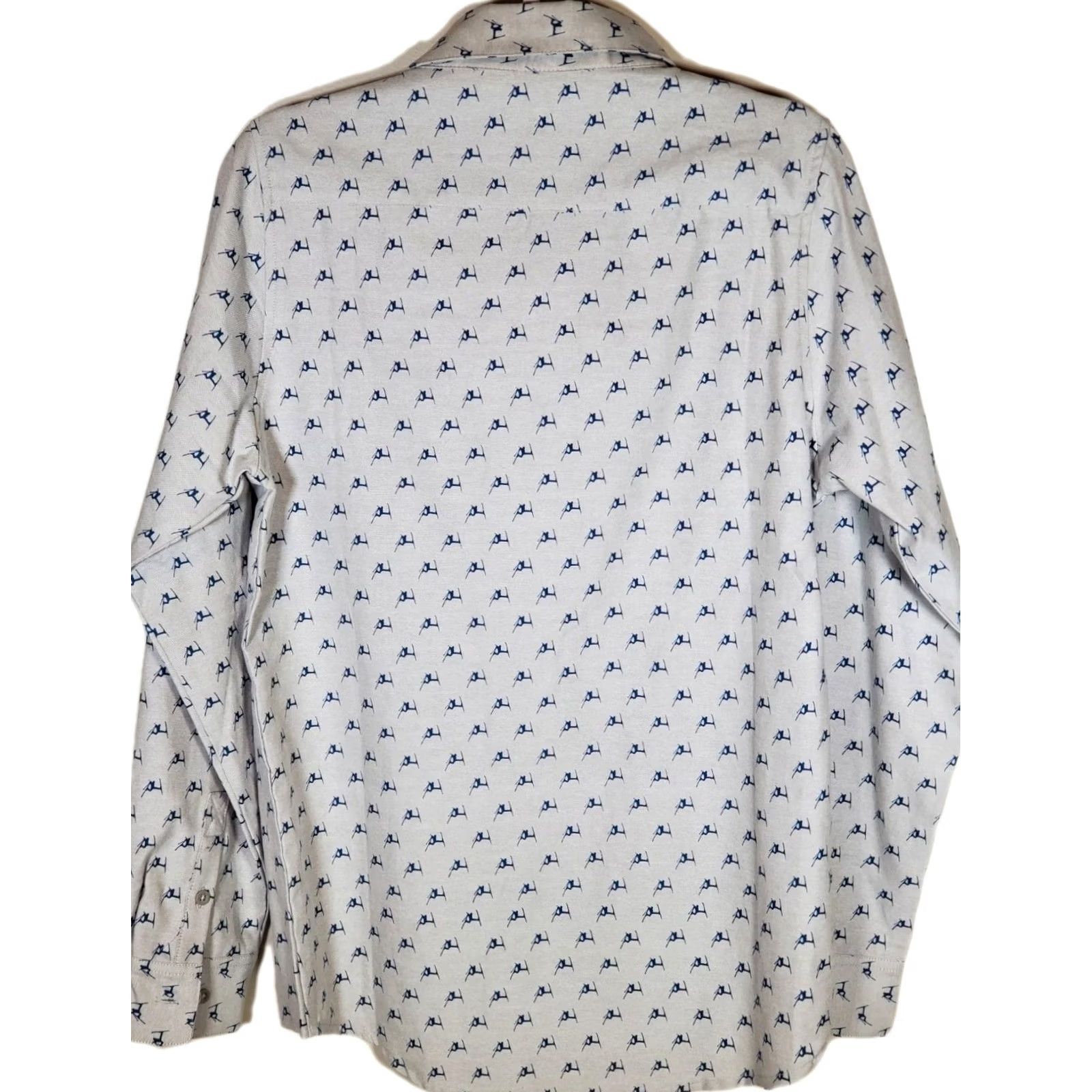 Vintage Ski The East Gray Blue Oxford Shirt Long Sleeve Button-Up Men's Size M Polka Dot Skier Daffy Size US M / EU 48-50 / 2 - 2 Thumbnail
