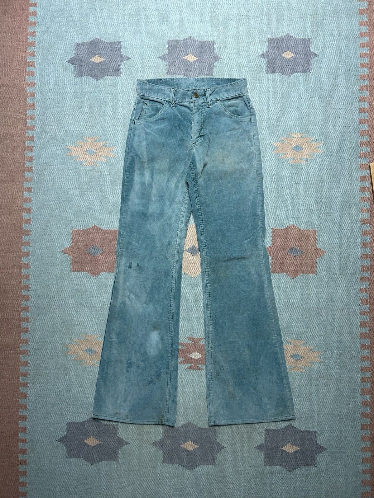 Lee 70s corduroy bell bottom pants Lee faded distressed 25x31 Size 25" / US 0 / IT 36 - 1 Thumbnail