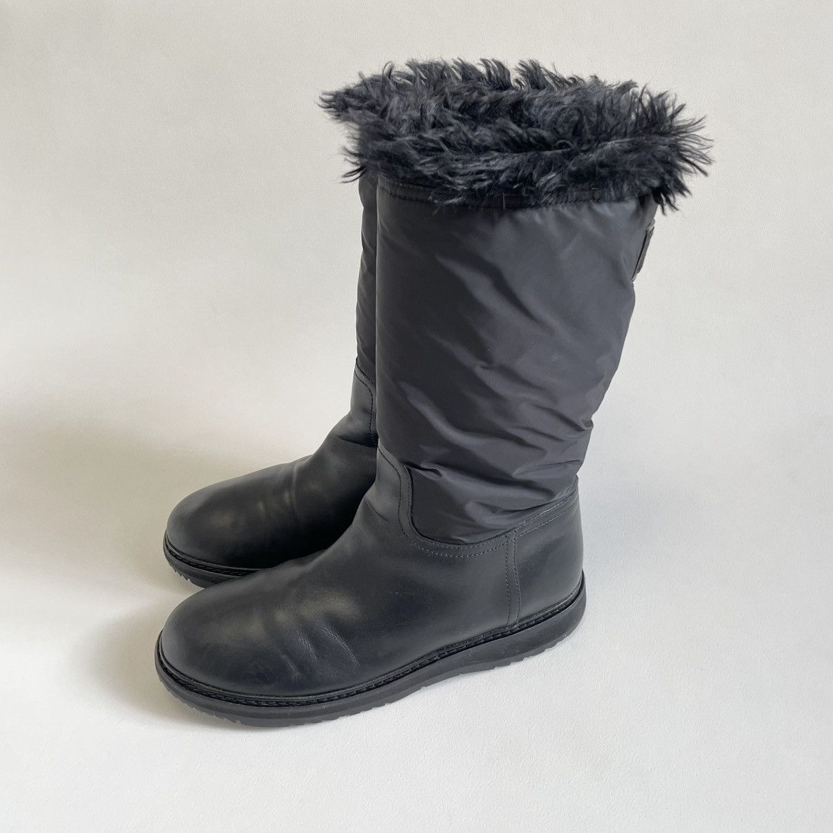 Prada Black Leather + Nylon Astro Biker Boots Size US 8 / EU 41 - 3 Thumbnail