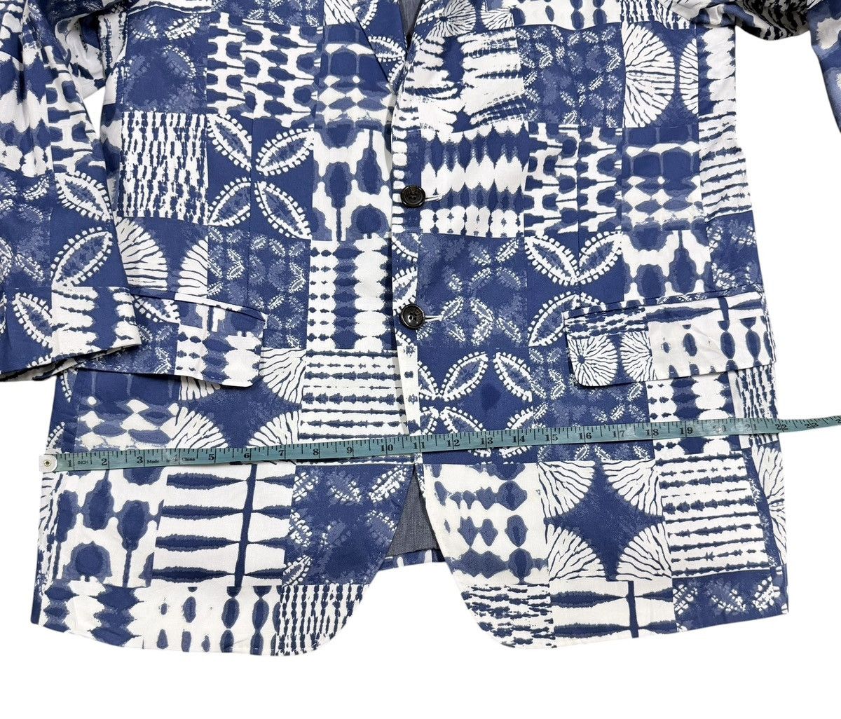 Lands' End Vtg💥Land’s End Shibori Tie Dye Classic Fit Blazer Jacket Size 44R - 17 Thumbnail
