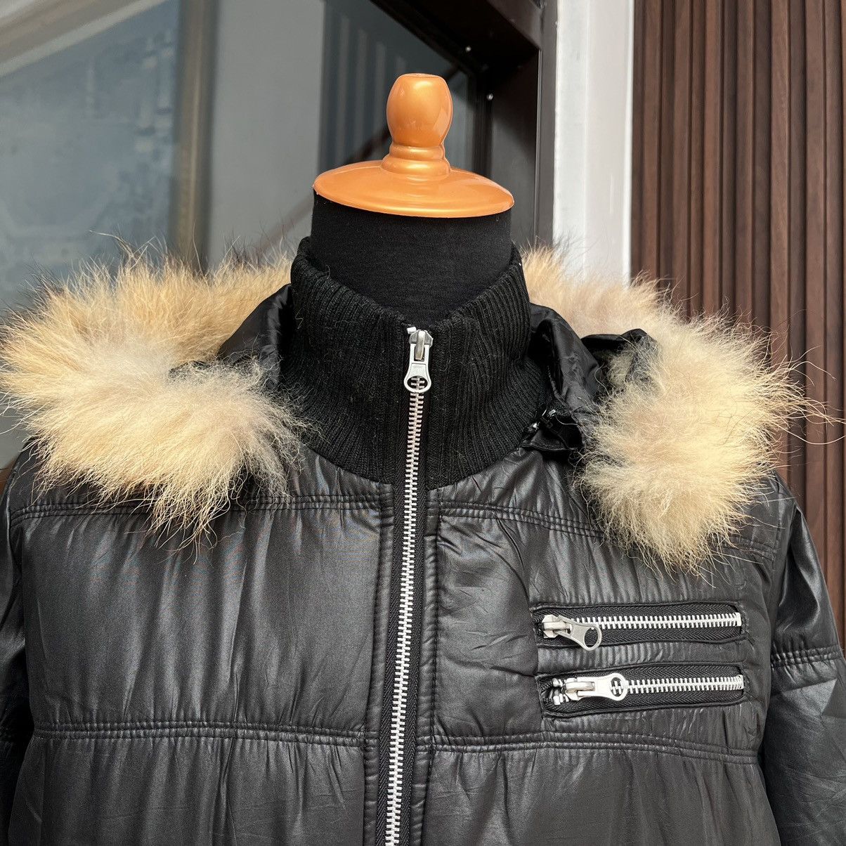 2000s In The attic Japan fur Racoon jacket Black Opium style