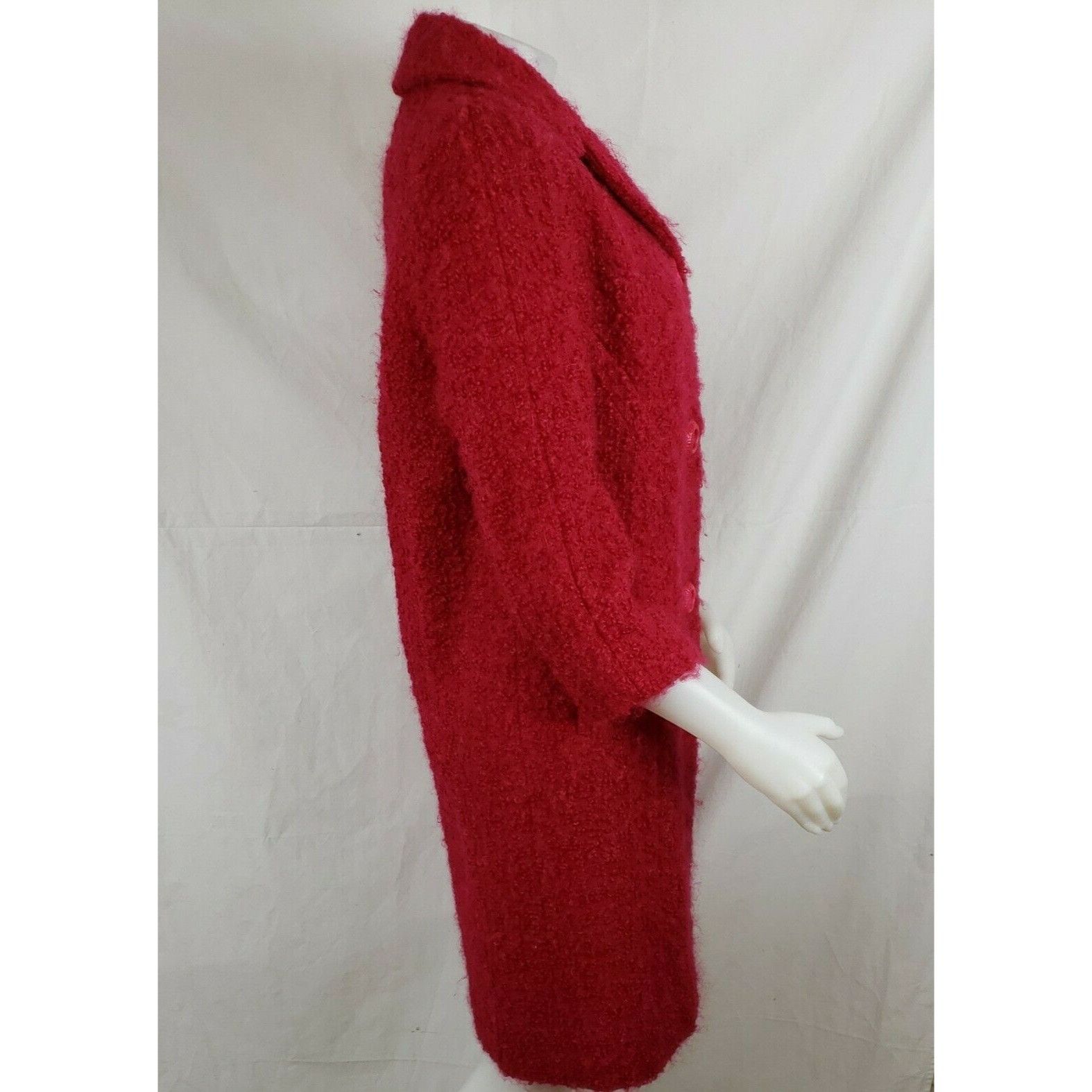 Vintage Vintage Jack Bloom Mohair Wool Boucle Coat Womens S Red Nubb Size S / US 4 / IT 40 - 6 Thumbnail