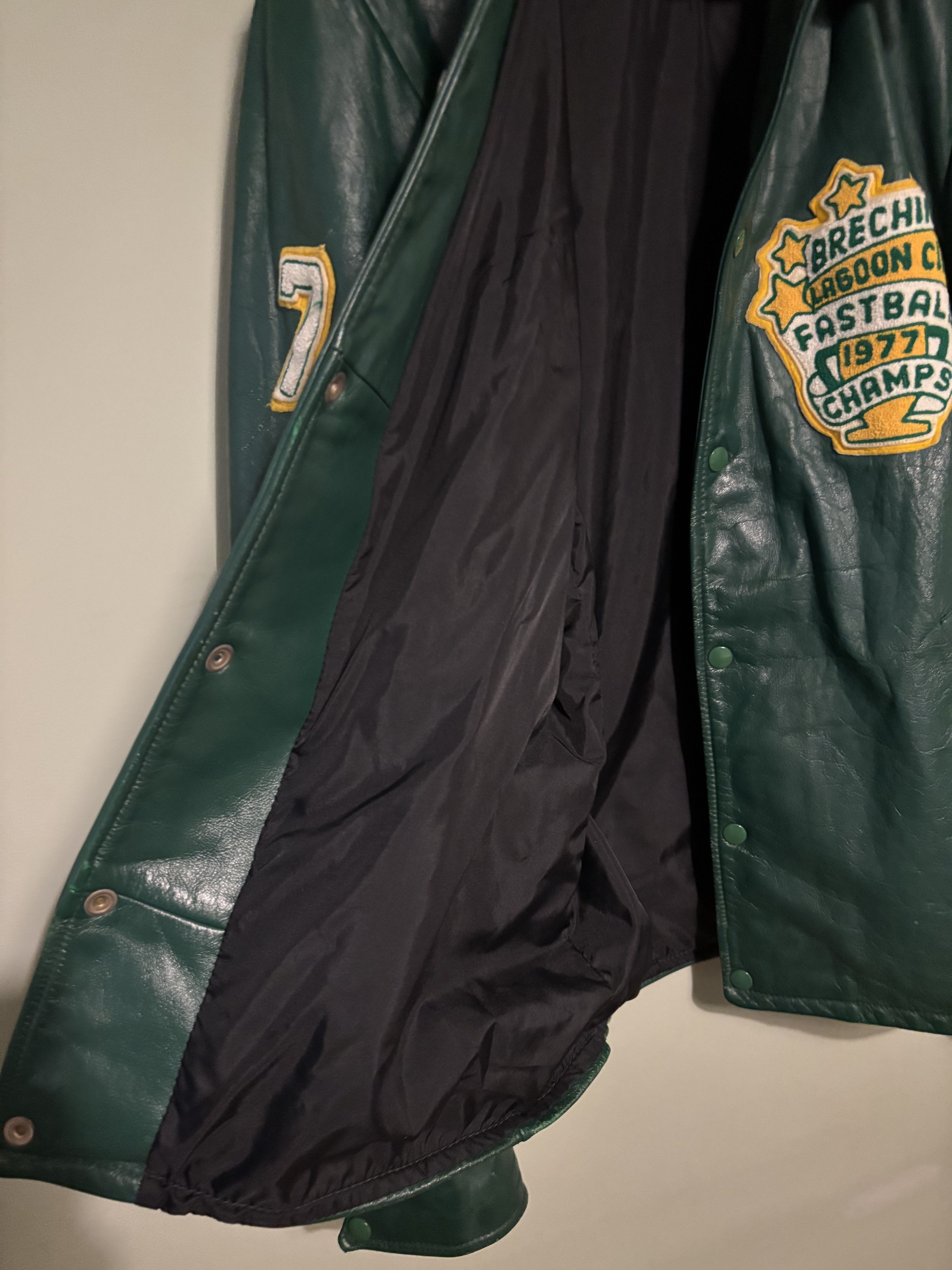 Vintage 1977 Brechin Lagoon City Fastball Champs Varsity Jacket Size US L / EU 52-54 / 3 - 6 Thumbnail