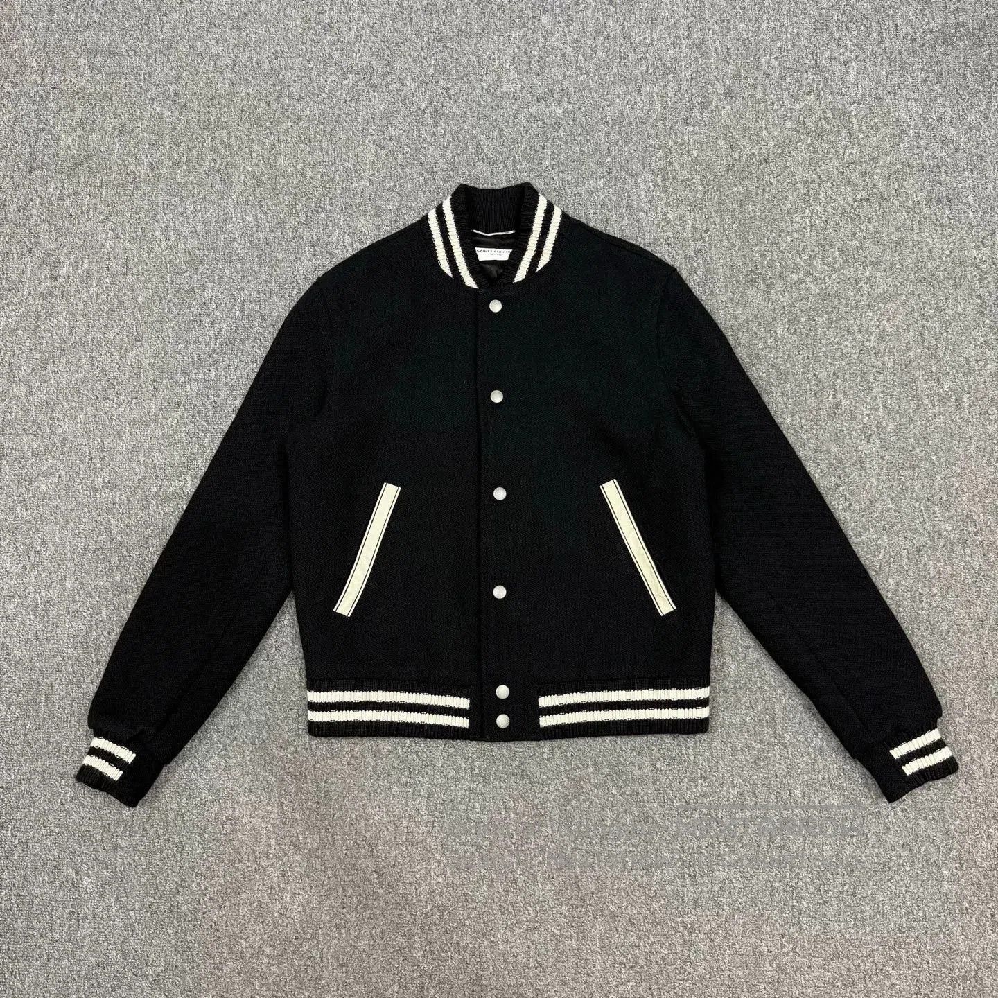 Saint Laurent Paris Saint Laurent Black Baseball Jacket. Size US S / EU 44-46 / 1 - 1 Thumbnail