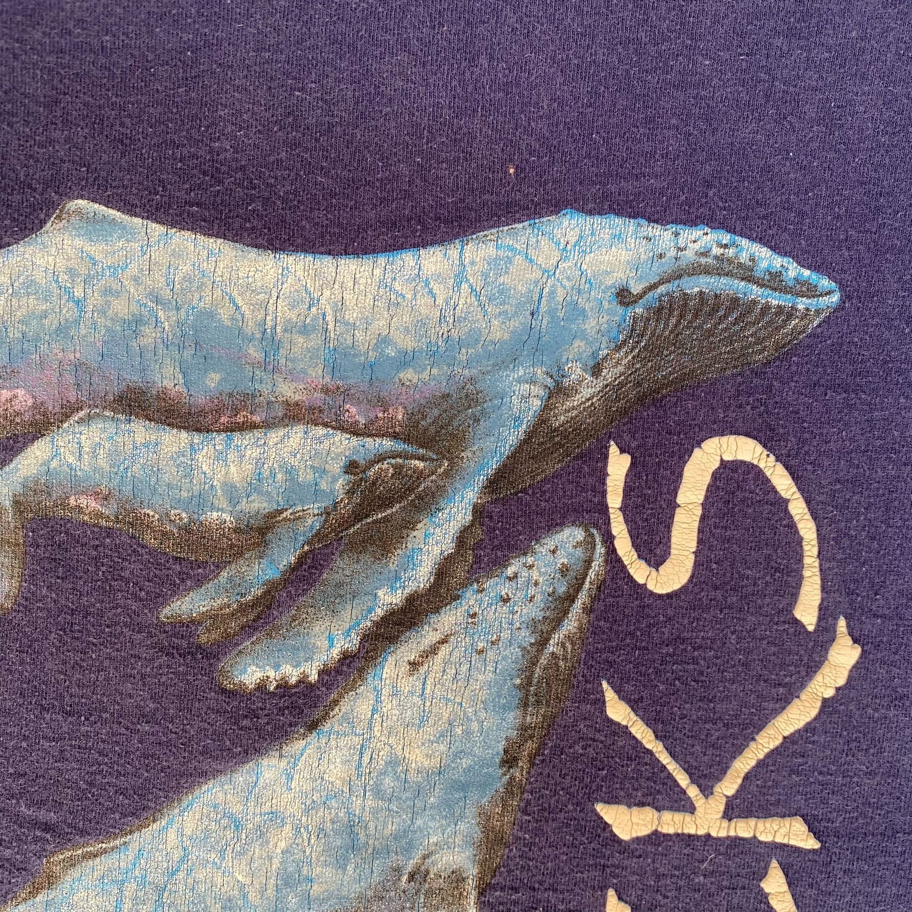 Fruit Of The Loom Vintage 90s Humpback Whale Shirt Ocean Nature Animal Tee Size US M / EU 48-50 / 2 - 4 Thumbnail