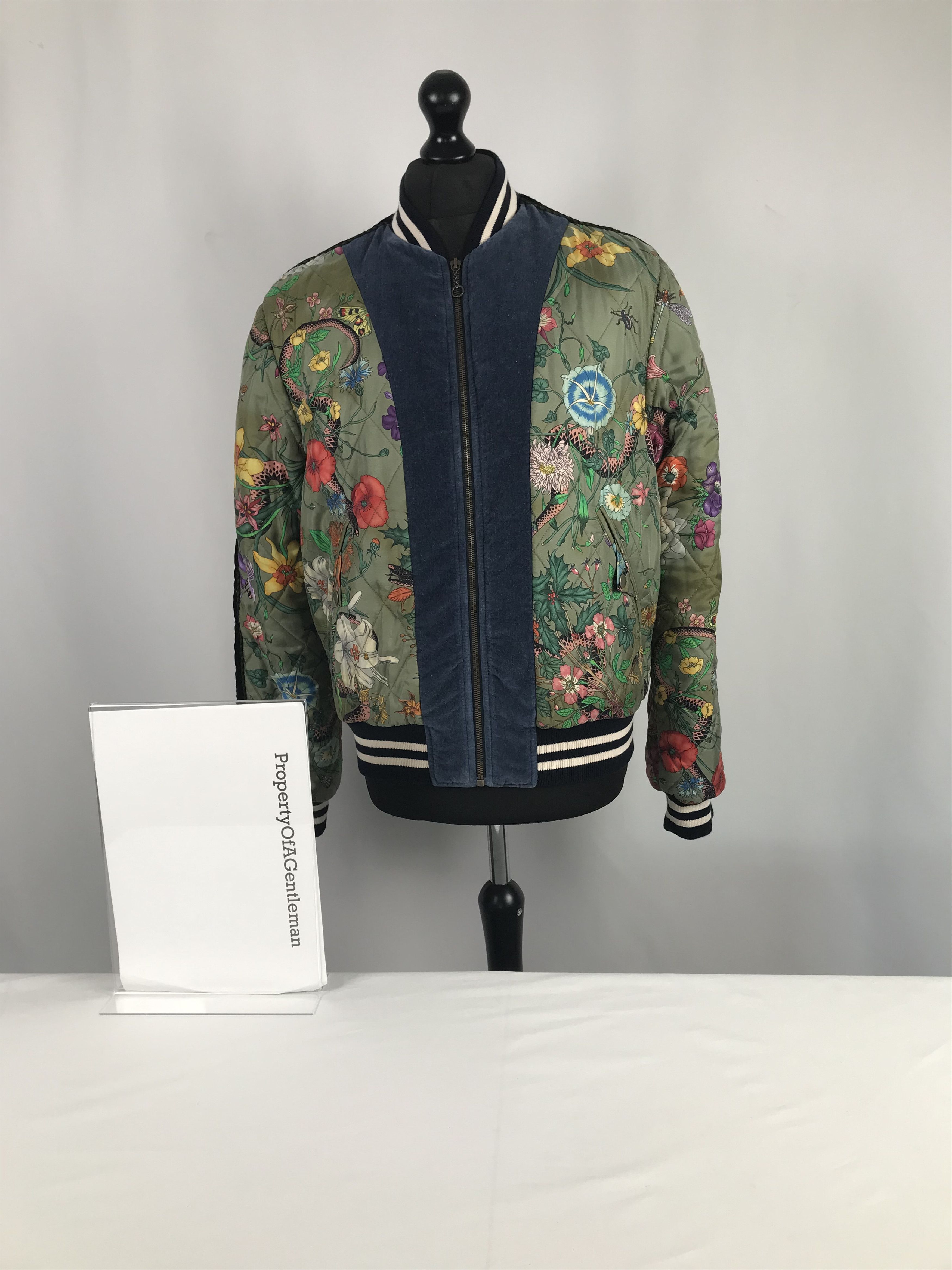 Gucci Gucci Bomber Jacket With Floral Garden Designs Size US L / EU 52-54 / 3 - 10 Thumbnail