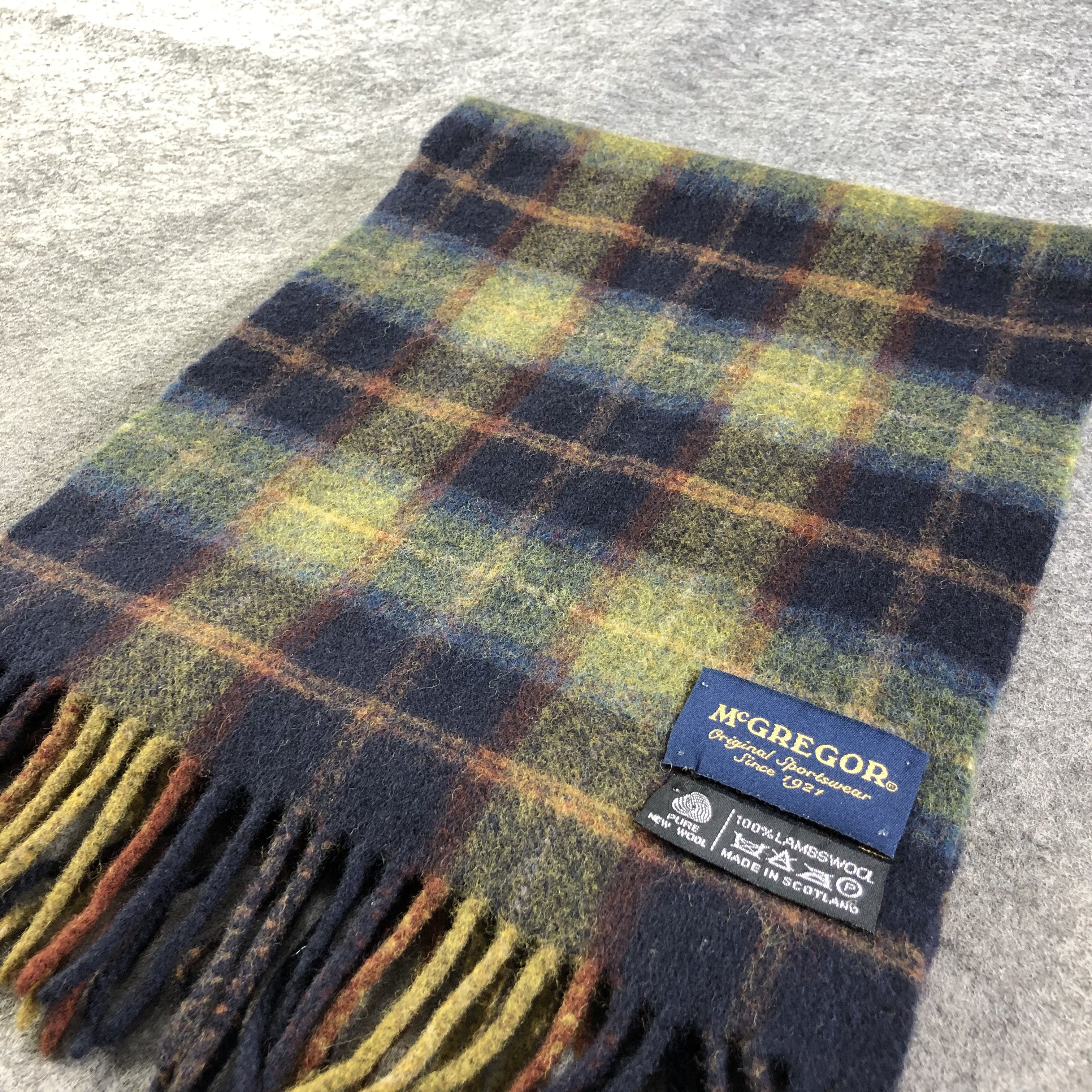 McGregor Mc Gregor Tartan Wool Scarf Muffler V1367 Size ONE SIZE - 3 Thumbnail