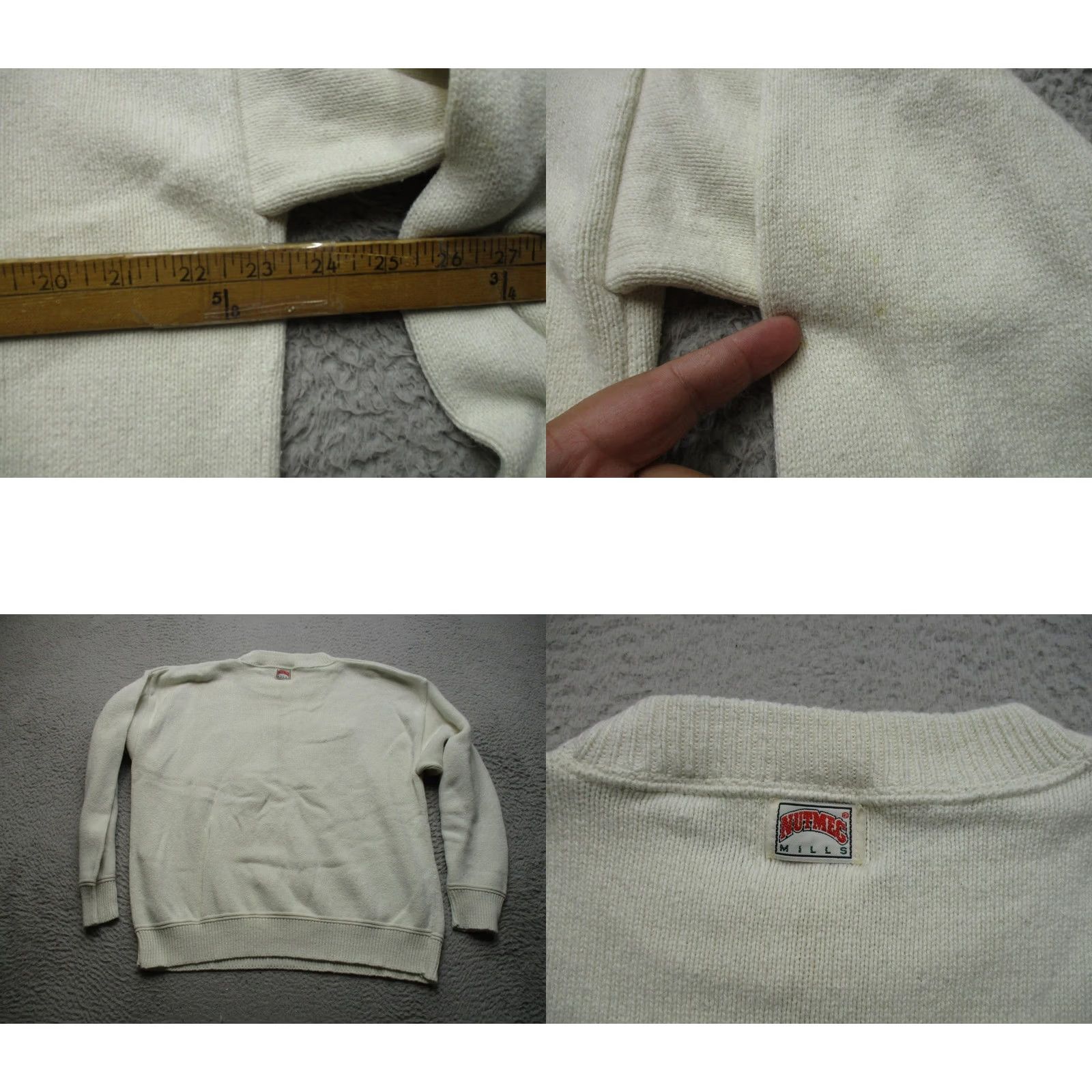 Nutmeg VINTAGE Nutmeg Mills Sweater Mens L White Golf Graphic Knit Made USA 90s Size US L / EU 52-54 / 3 - 8 Thumbnail