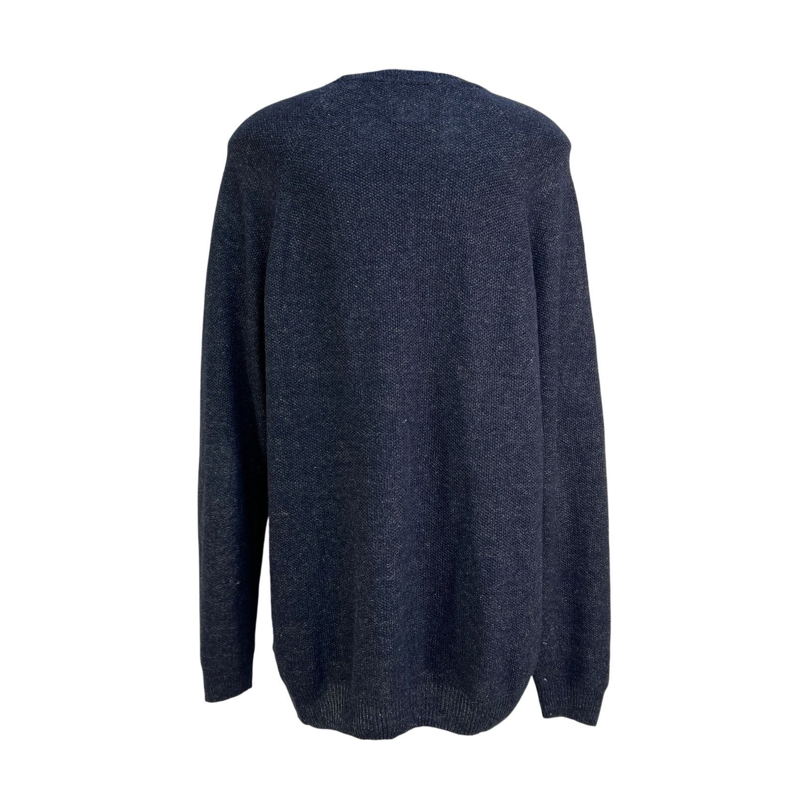 Billy Reid Billy Reid Seed Stitch Linen & Wool Crewneck Sweater Navy Size US XXL / EU 58 / 5 - 9 Thumbnail