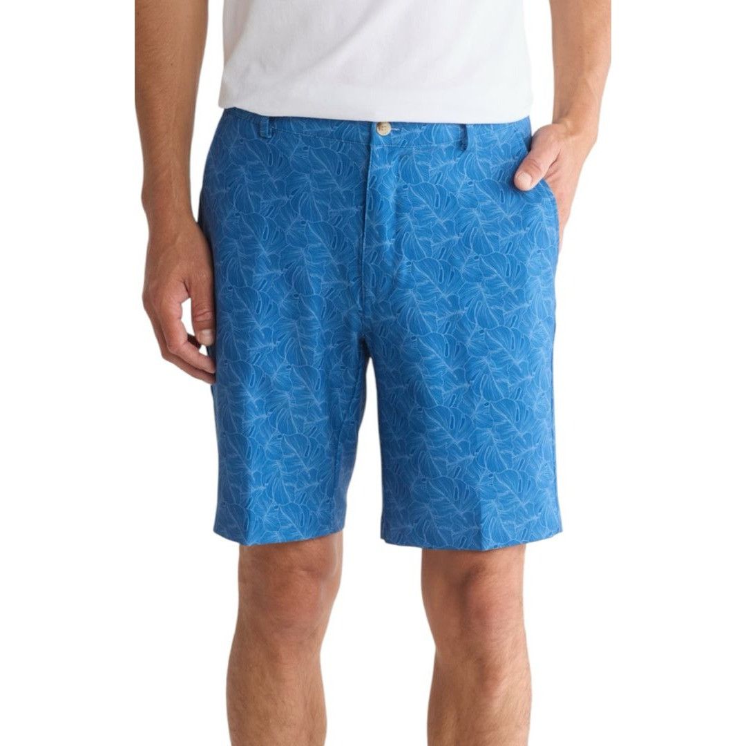 Greg Norman Greg Norman Mens Blue Palm Leaves Print Pockets Golf Shorts Size US 42 / EU 58 - 1 Thumbnail