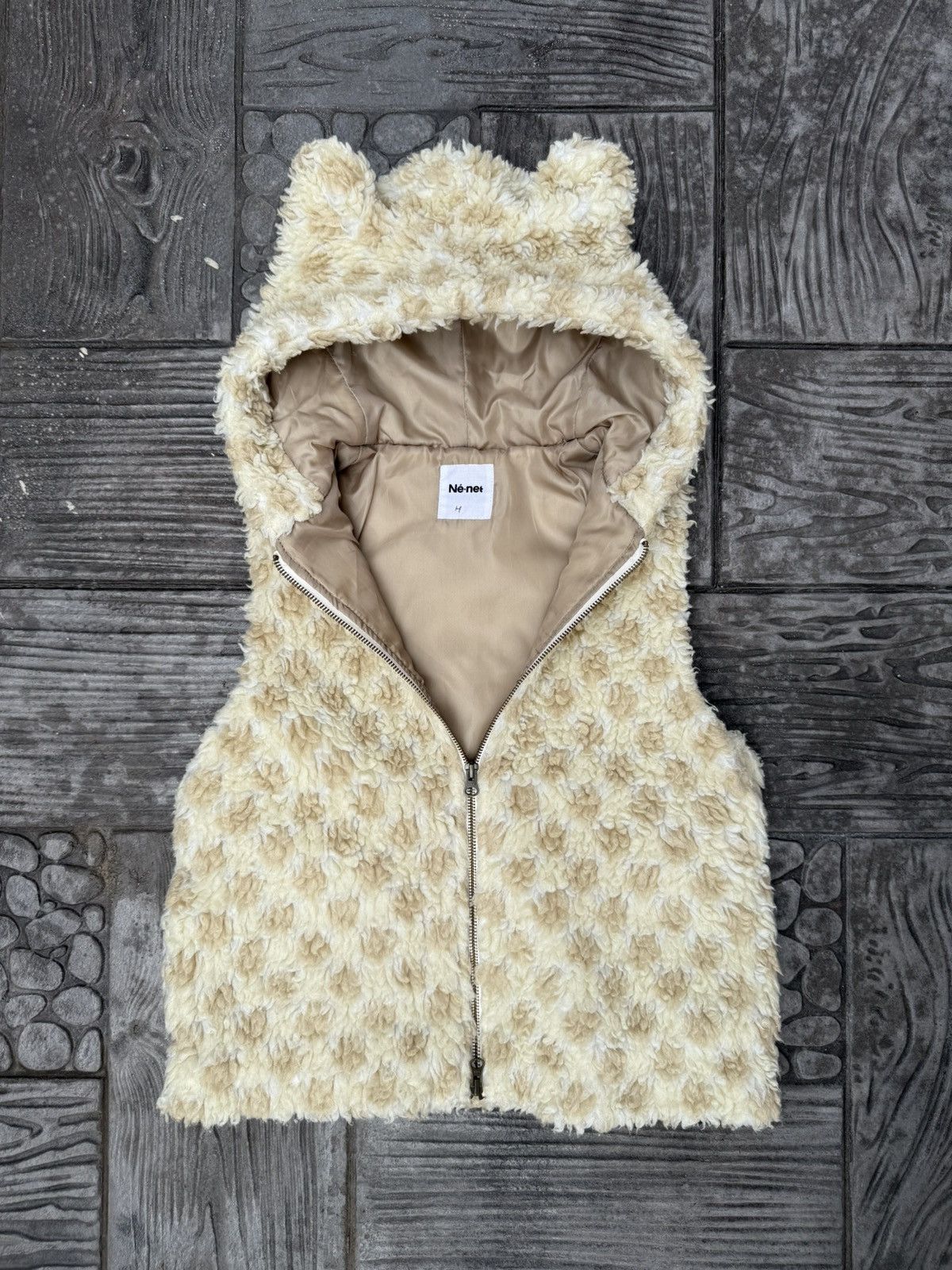 Issey Miyake GRAIL💥Ne-net by ISSEY MIYAKE Bear/Bambi Fur Ear Hoodie Vest Size US S / EU 44-46 / 1 - 2 Thumbnail