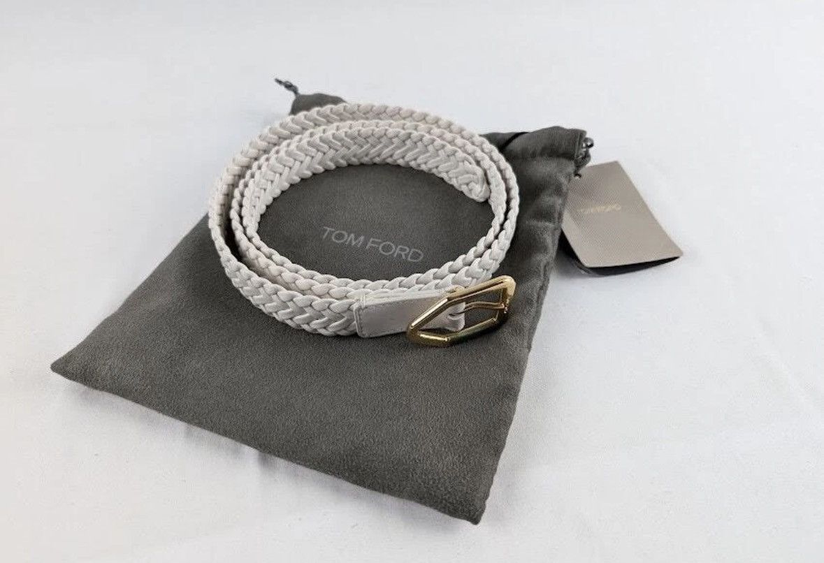 Tom Ford o1loc1c0724 TB236P Size: 105 / Leather Belt in White Size 40 - 1 Preview