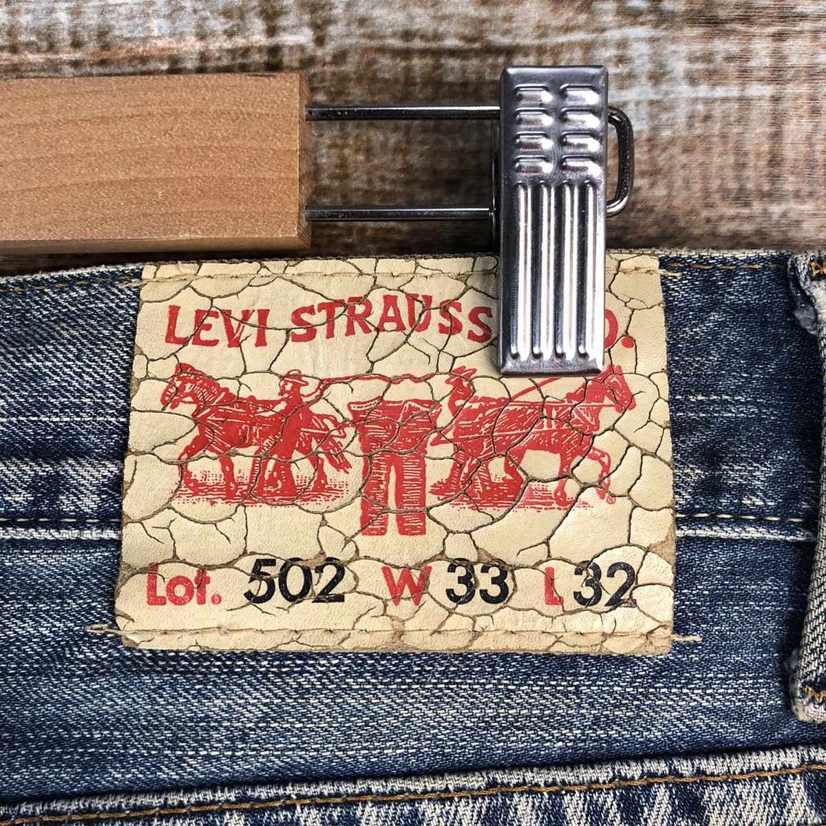 Levi's Levis 502 Blue faded ripped vintage jeans Denim Pants #A2608 Size US 33 - 22 Thumbnail