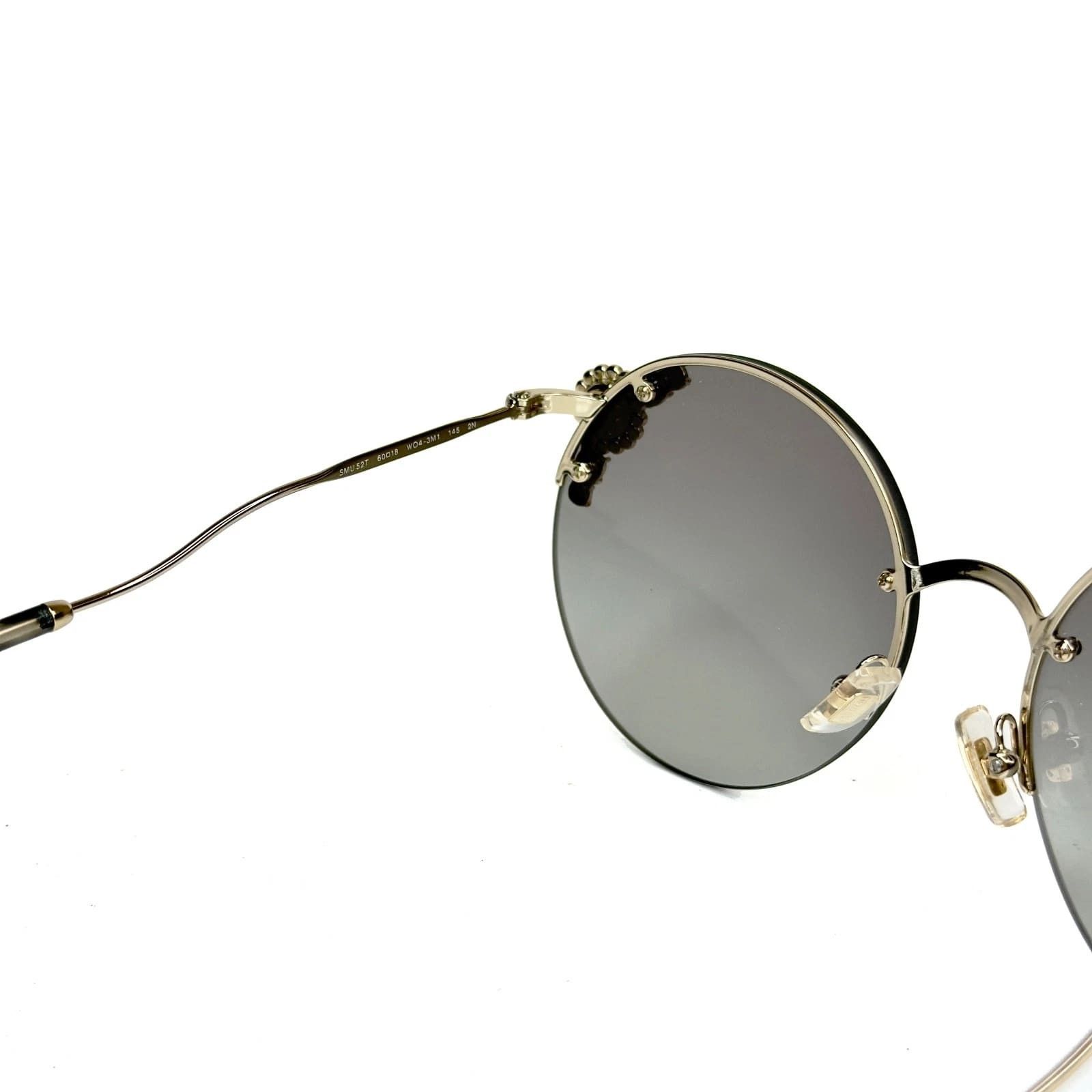 Miu Miu MIU MIU MU52TS Gold Crystal Jewel Pearl Gray Round Sunglass Size ONE SIZE - 7 Thumbnail