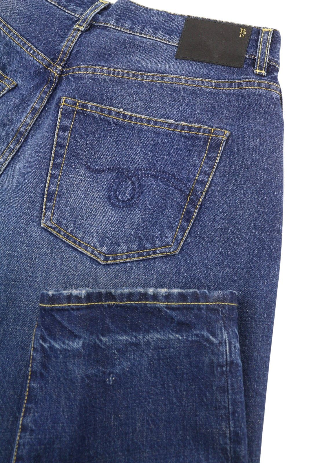 R13 CROSS OVER 24 Oasis Blue Distress 88195 Size 24" / US 00 / IT 34 - 6 Thumbnail