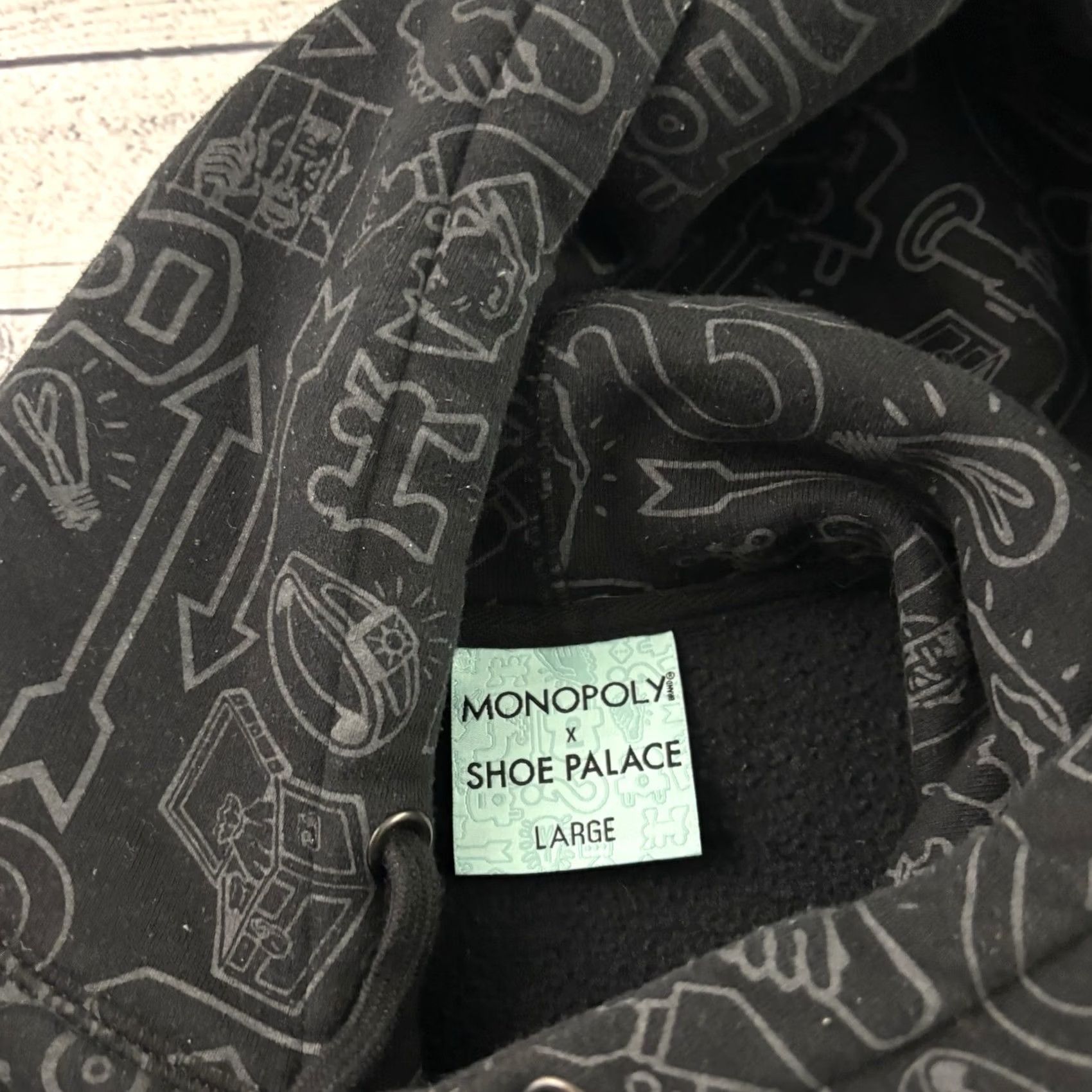 Palace Shoe Palace Monopoly Pay Me Embroidered Hoodie Sweatshirt Men's Large Black Size US L / EU 52-54 / 3 - 4 Thumbnail