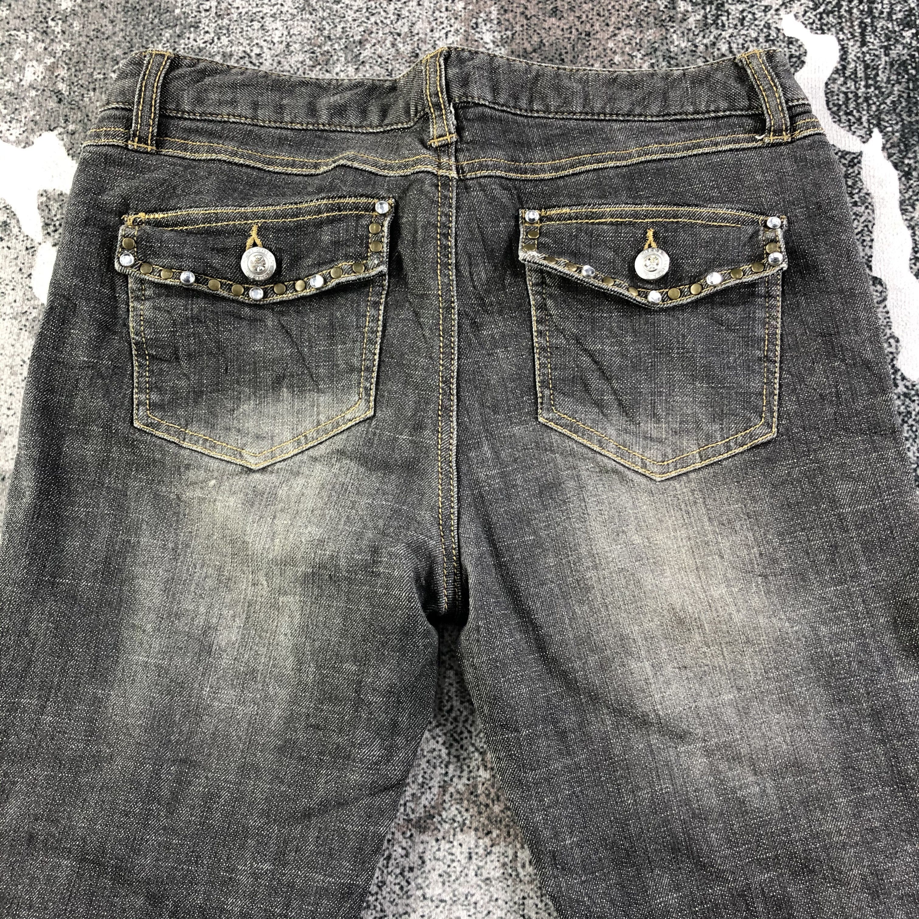 Japanese Brand Browdwin Jeans Faded Black Flare Denim KJ1587 Size 29" - 4 Thumbnail