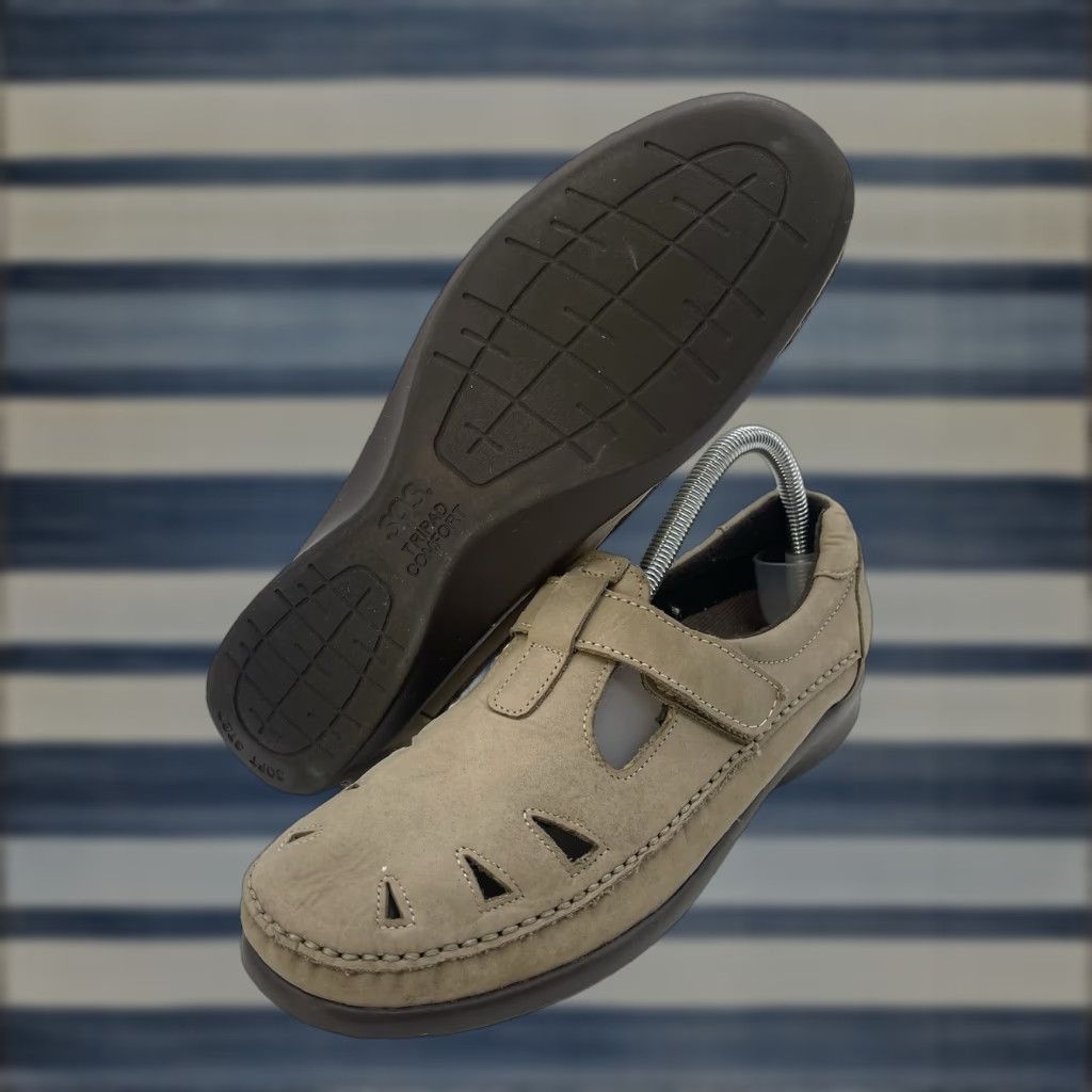 SAS VINTAGE SAS Tripad Comfort Sandals Womens 11 M Beige 2 Strap Very Condition Closed Toe Size US 11 / IT 41 - 1 Thumbnail