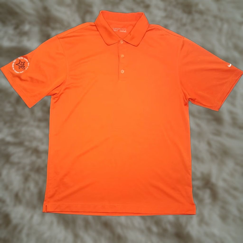 Nike VINTAGE Nike Golf Polo Shirt Shirt Adult Medium Orange Short Sleeve Button-Up 90s Concert? Size US M / EU 48-50 / 2 - 1 Thumbnail