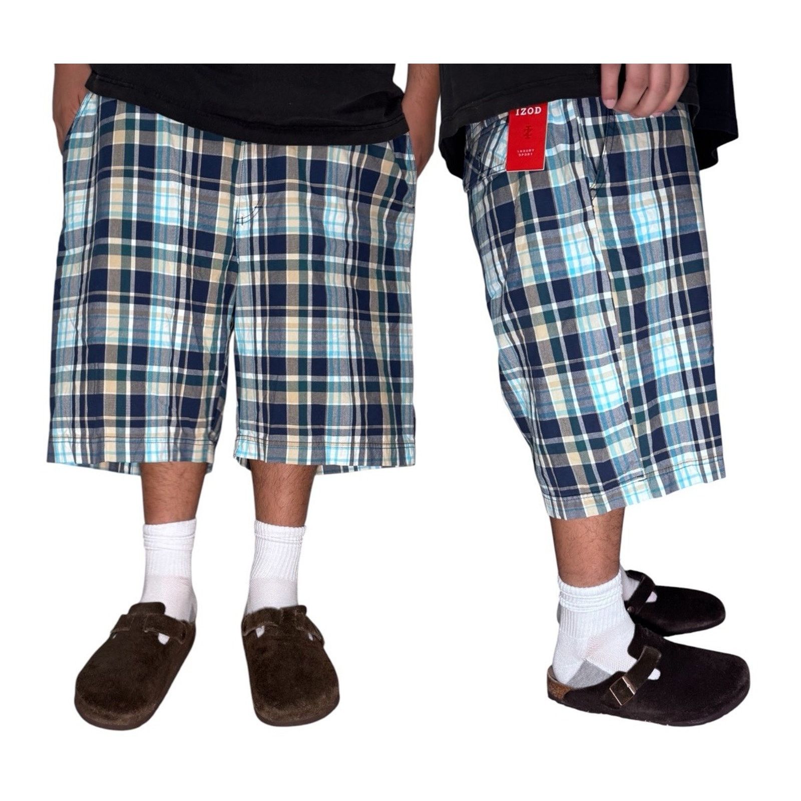 Izod NWT Izod Mens 42x10 Plaid Shorts Y2k Vintage Skater Retro Size US 42 / EU 58 - 1 Thumbnail