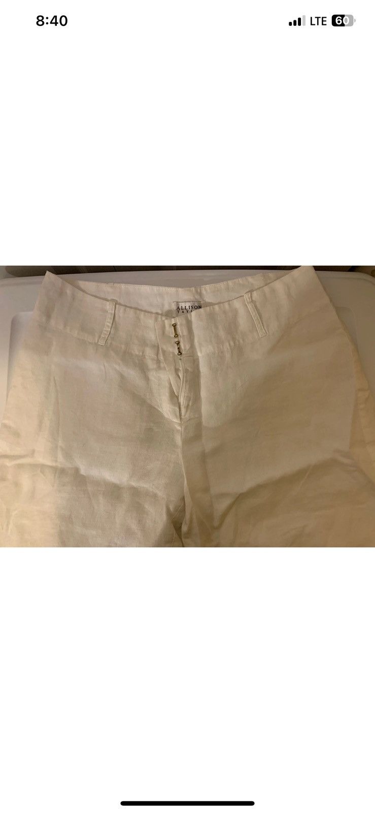 Other Allison Taylor Womens Sz 4 Shorts Capris Linen White Size 27" / US 4 / IT 40 - 6 Thumbnail
