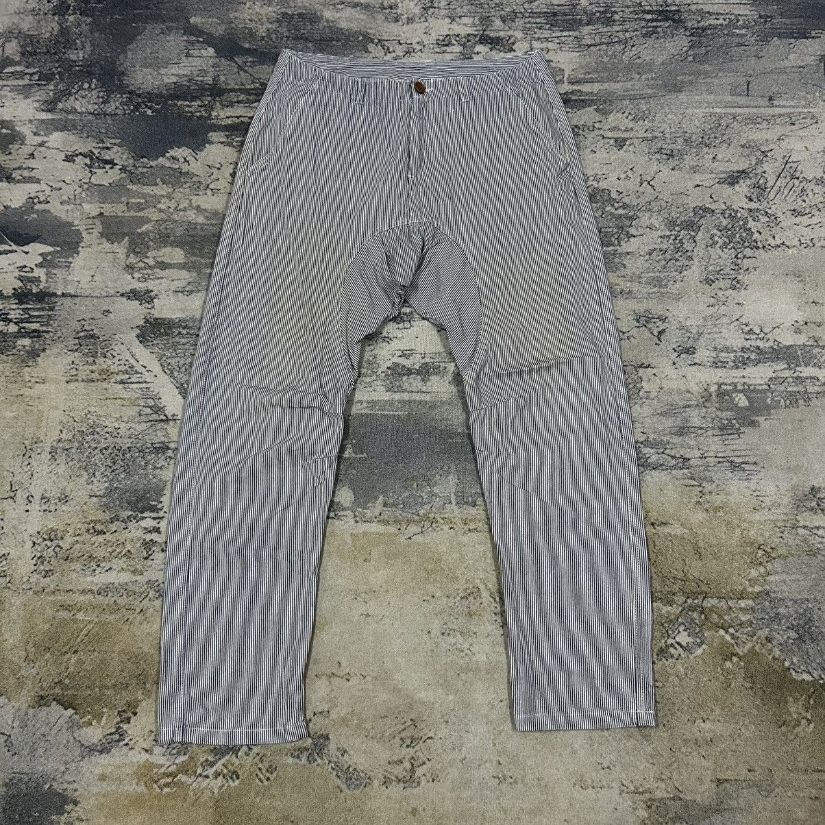 Designer × Japanese Brand × Vintage Vintage Japan Hickory Stripes Curve Leg Pants Size US 34 / EU 50 - 2 Thumbnail