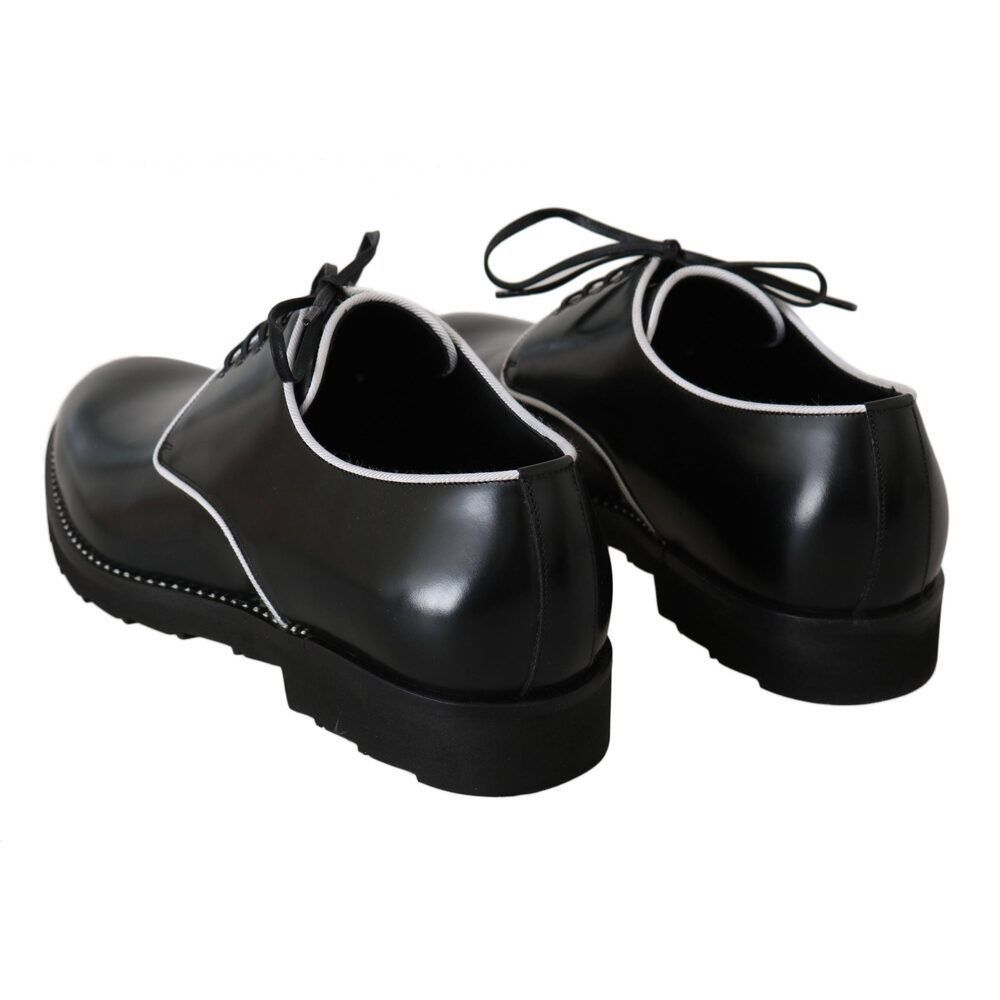 Dolce & Gabbana Dolce & Gabbana Elegant Black Leather Derby Dress Shoes Size US 6 / EU 39 - 5 Thumbnail