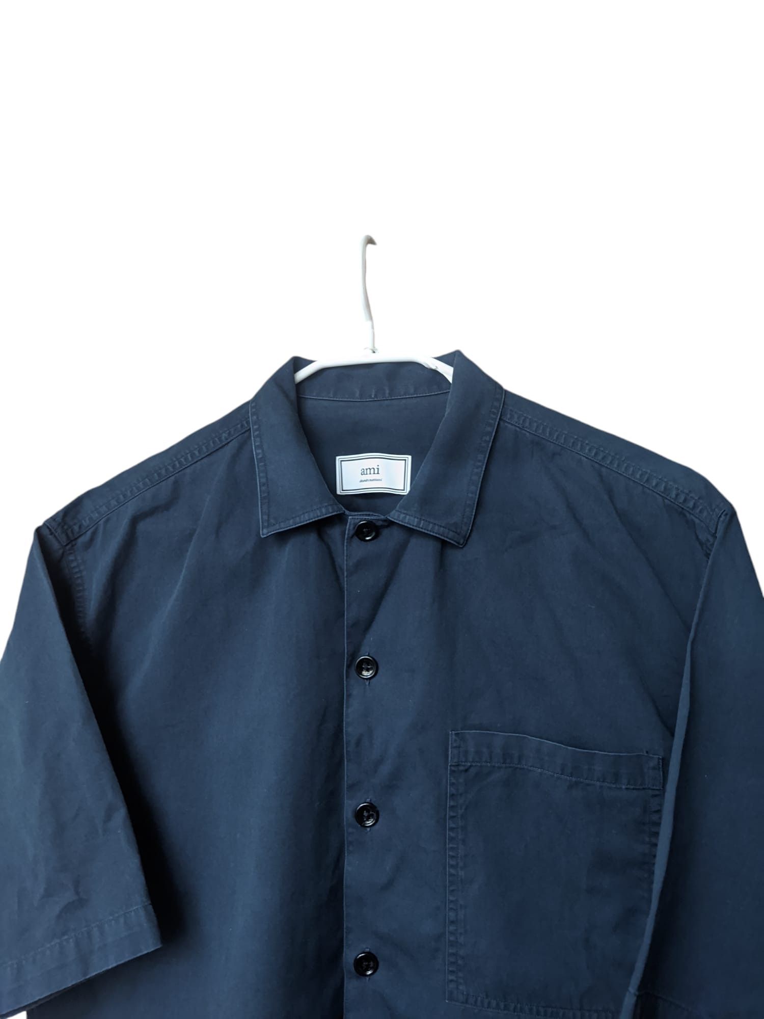 AMI AMI Short Sleeve Navy Button Down Size US L / EU 52-54 / 3 - 2 Thumbnail