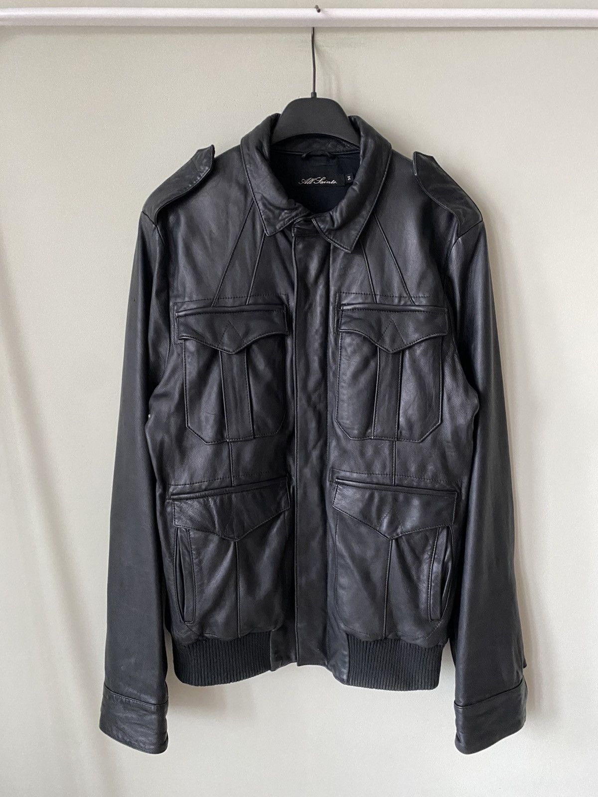 Allsaints Distressed Leather Jacket | Grailed