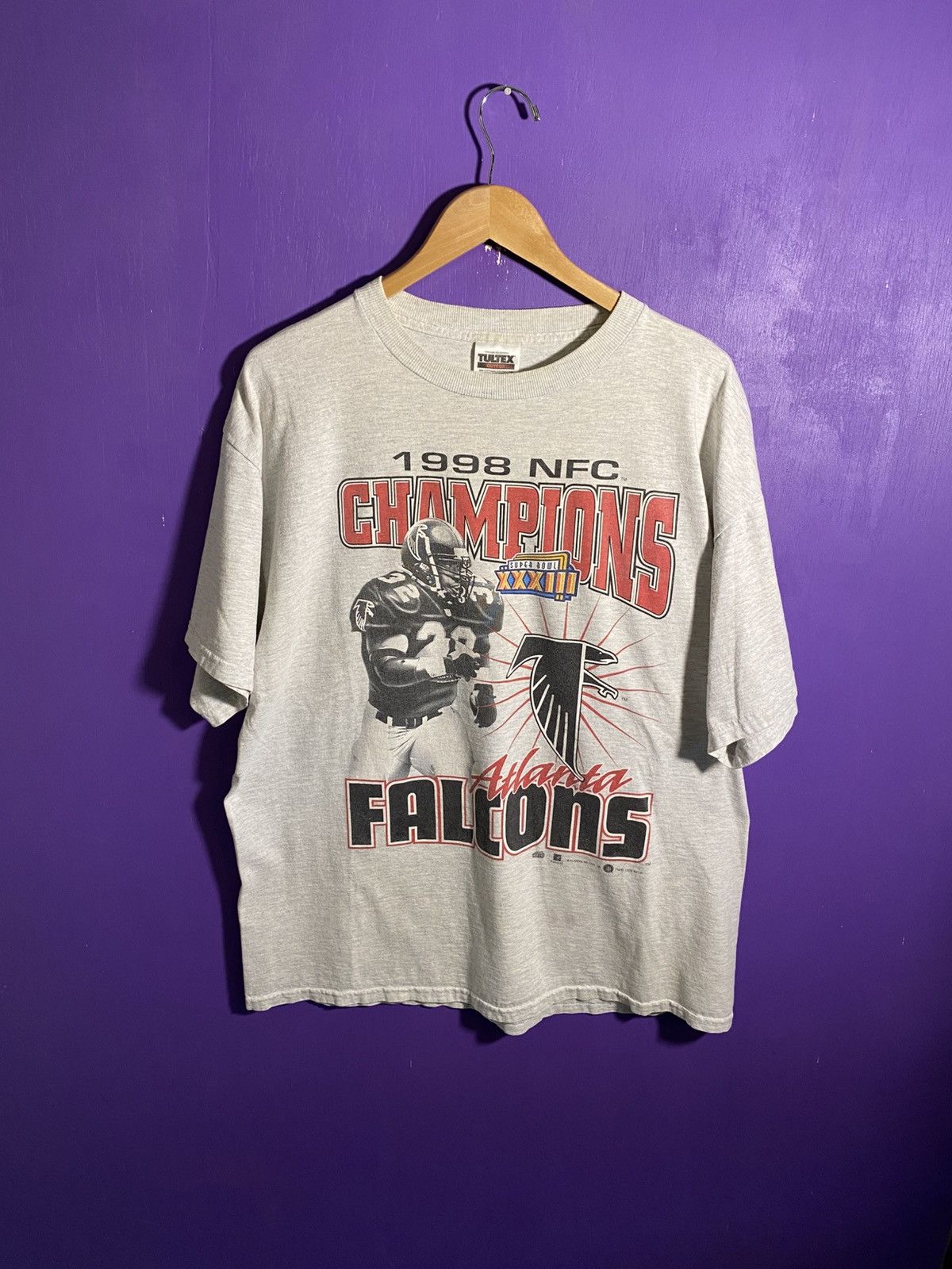 NFL Vintage 1998 Atlanta falcons NFC champs t-shirt Size US XL / EU 56 / 4 - 1 Thumbnail