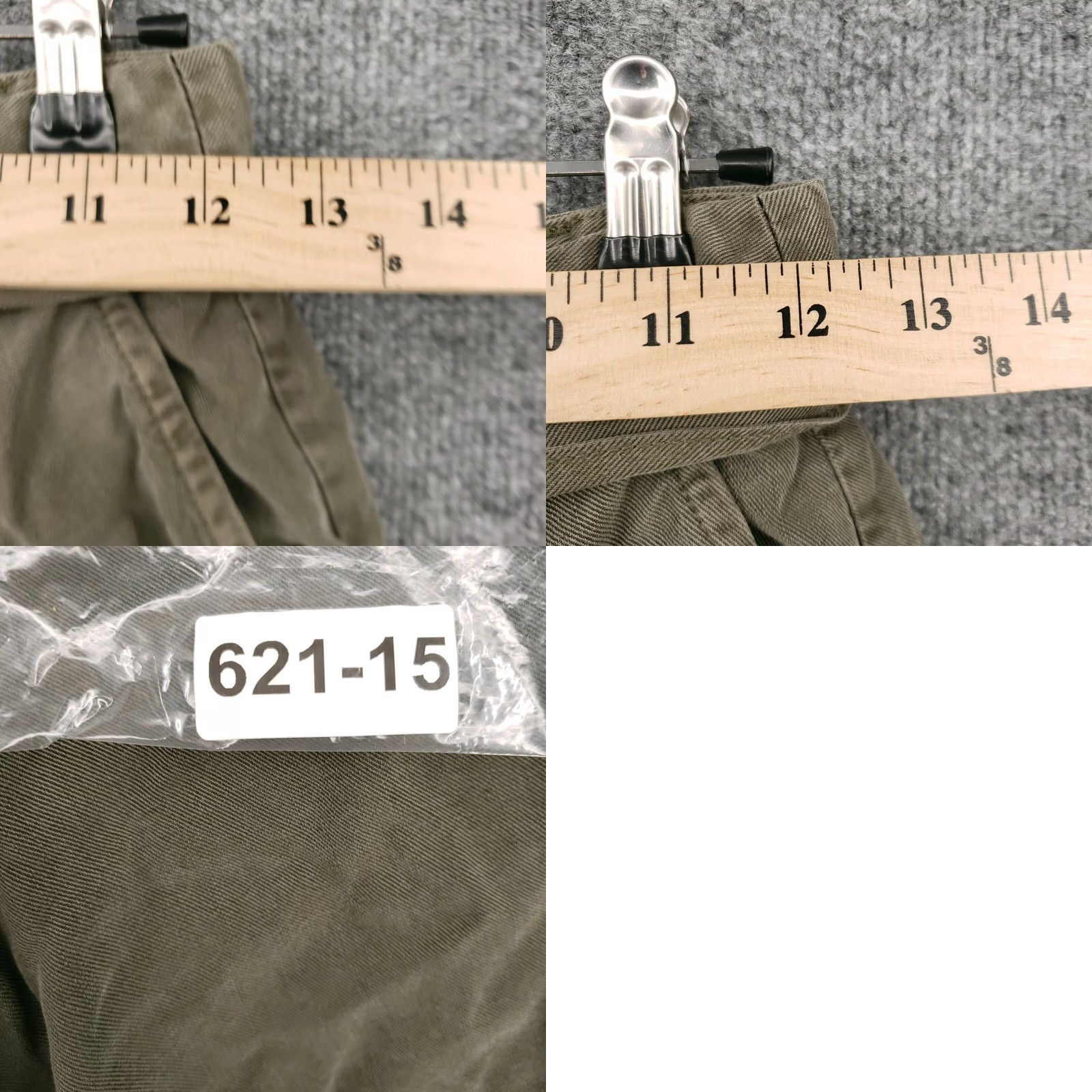 H&M H&M L.O.G.G Shorts Womens 2 Green Chino High Rise Belted Pleated Front Cotton Size 42" / US 20 - 8 Thumbnail