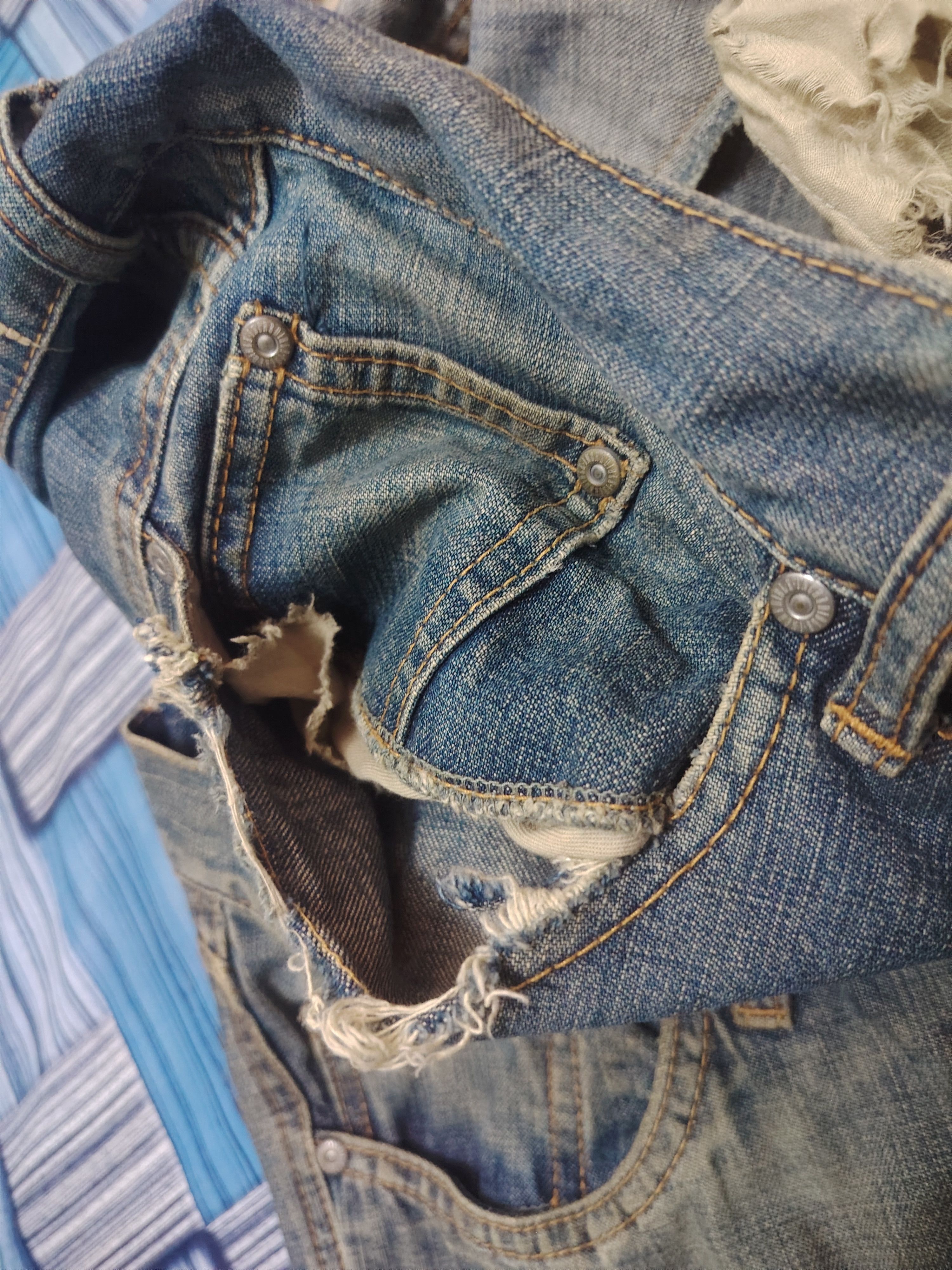 Who Decides War Rare Double Waist Japanese Incredible Distressed Baggy Style Size US 34 / EU 50 - 9 Thumbnail