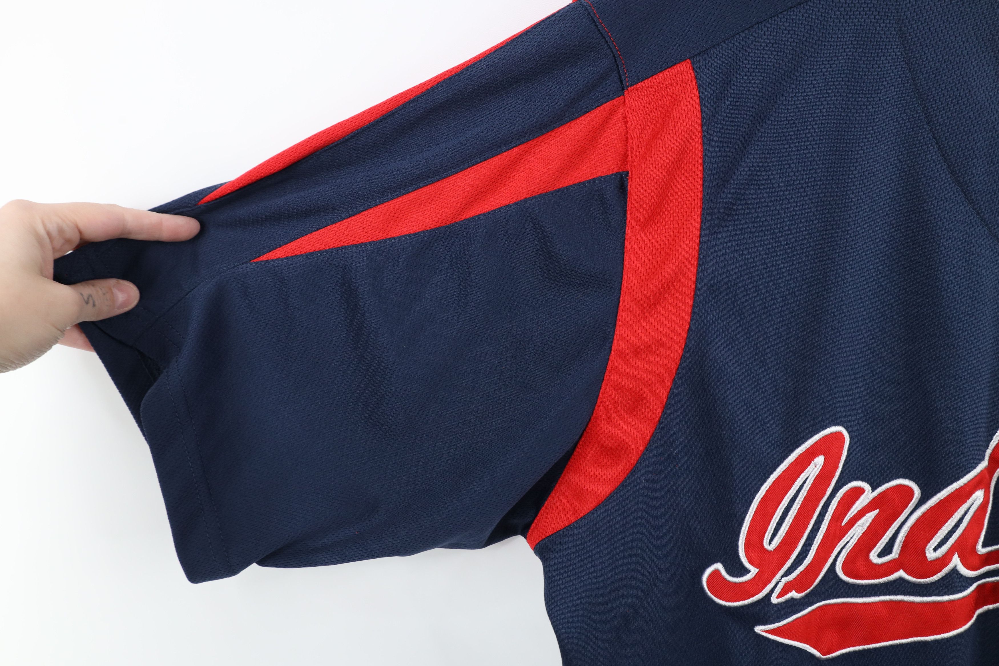 Vintage Vintage Spell Script Cleveland Indians Baseball Jersey Blue Size XL / US 12-14 / IT 48-50 - 8 Thumbnail