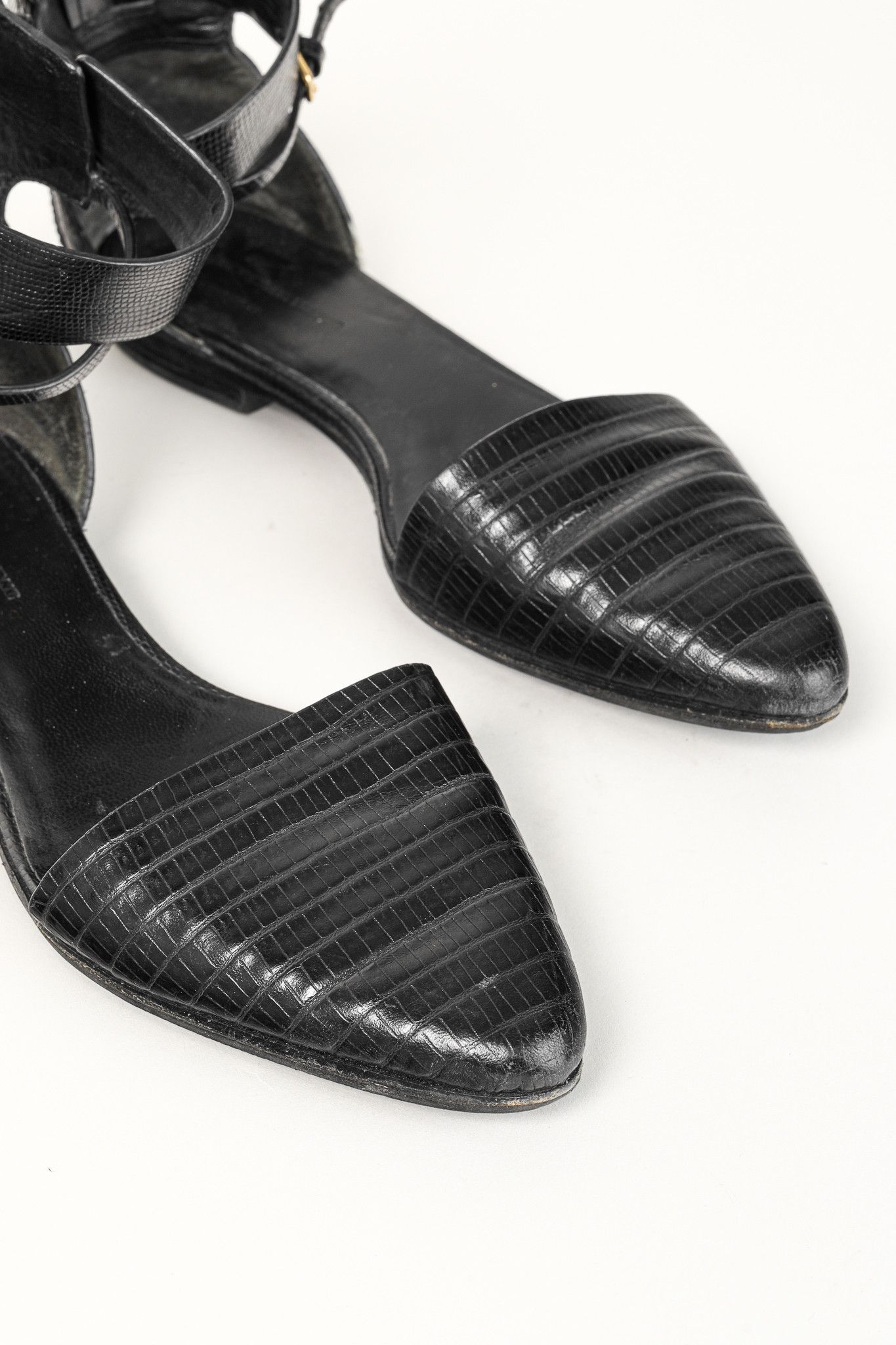 Alexander Wang Alexander Wang Elsa Black Croc-Embossed Leather Flats Size US 6.5 / IT 36.5 - 4 Thumbnail