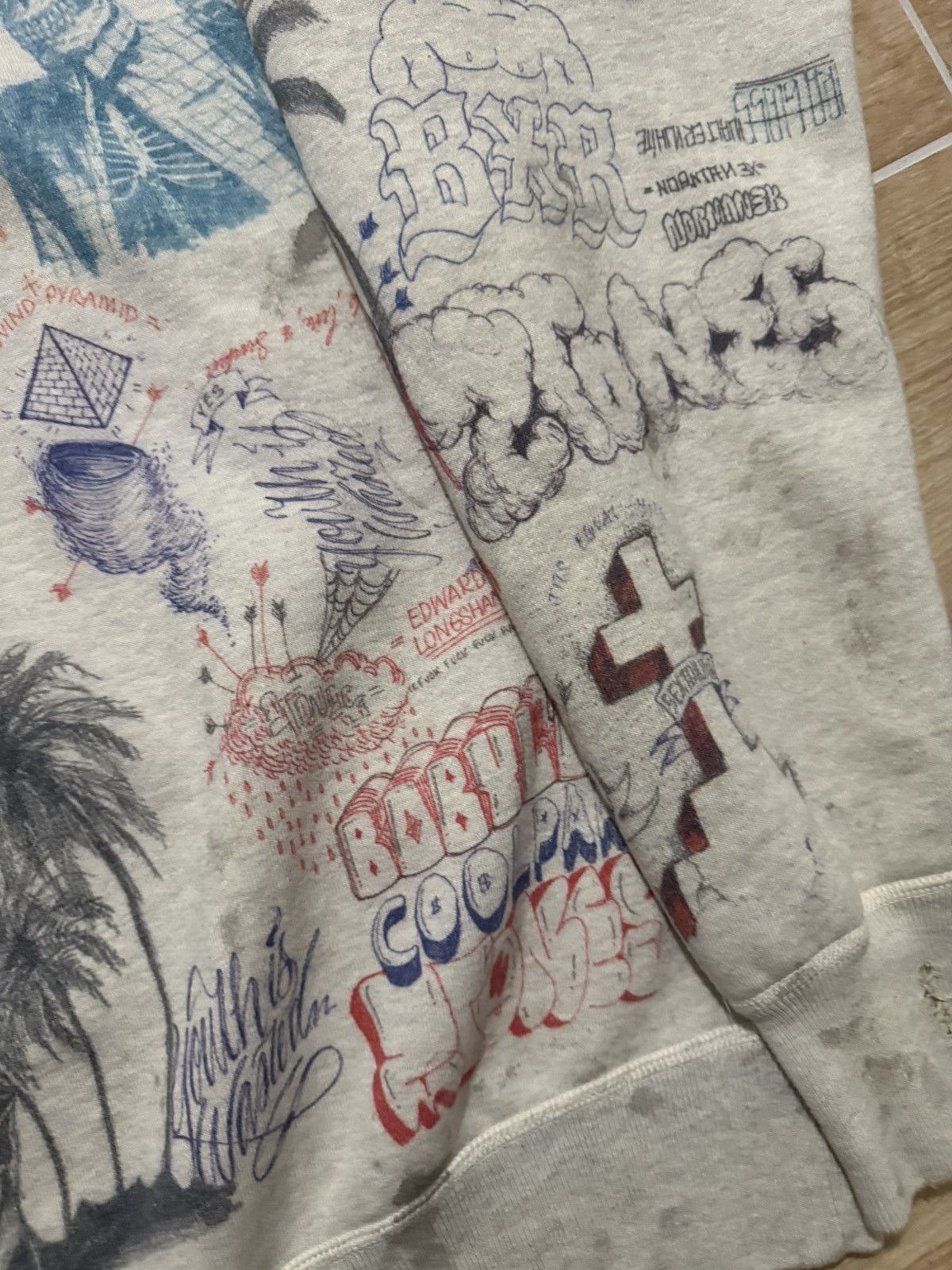 Born X Raised × Saint Michael Saint Michael x Born X Raised All Over Graffiti Hoodie XL Size US XL / EU 56 / 4 - 12 Thumbnail