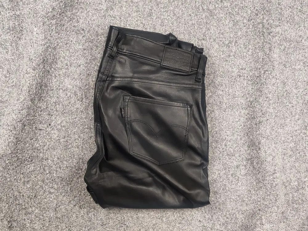 Levi's Vintage Levi's 720 Black Faux Leather high rise skinny Pants Size 29" - 2 Thumbnail