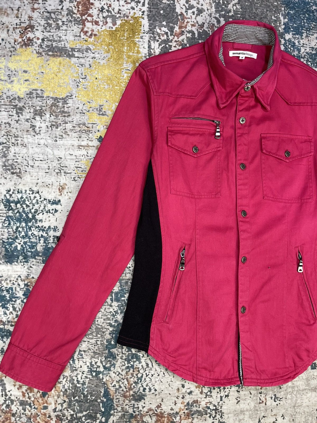 semanticdesign Semantic Design Black Pink Button Overshirt Jackets Size US S / EU 44-46 / 1 - 3 Thumbnail