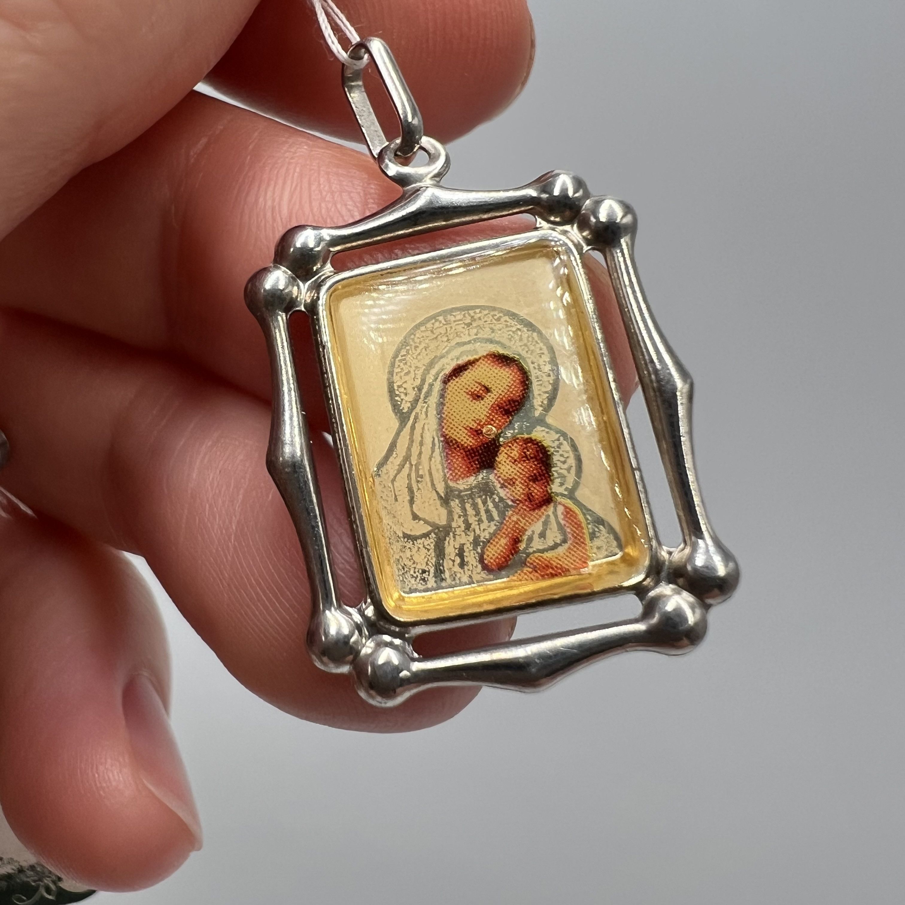 Vintage Pendant Icon Sterling Silver 925 Enamel 1.80gr