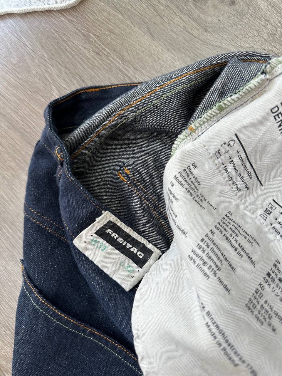 Freitag × Vintage Vintage Freitag E 500 Male Denim Blue Linen Pants Size US 31 - 10 Thumbnail